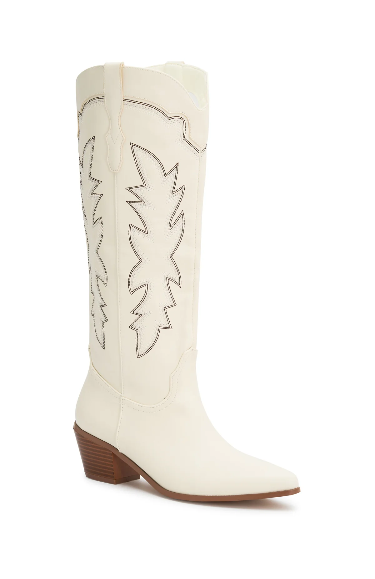 Briar Knee High Cowboy Boots Cream - Image 7