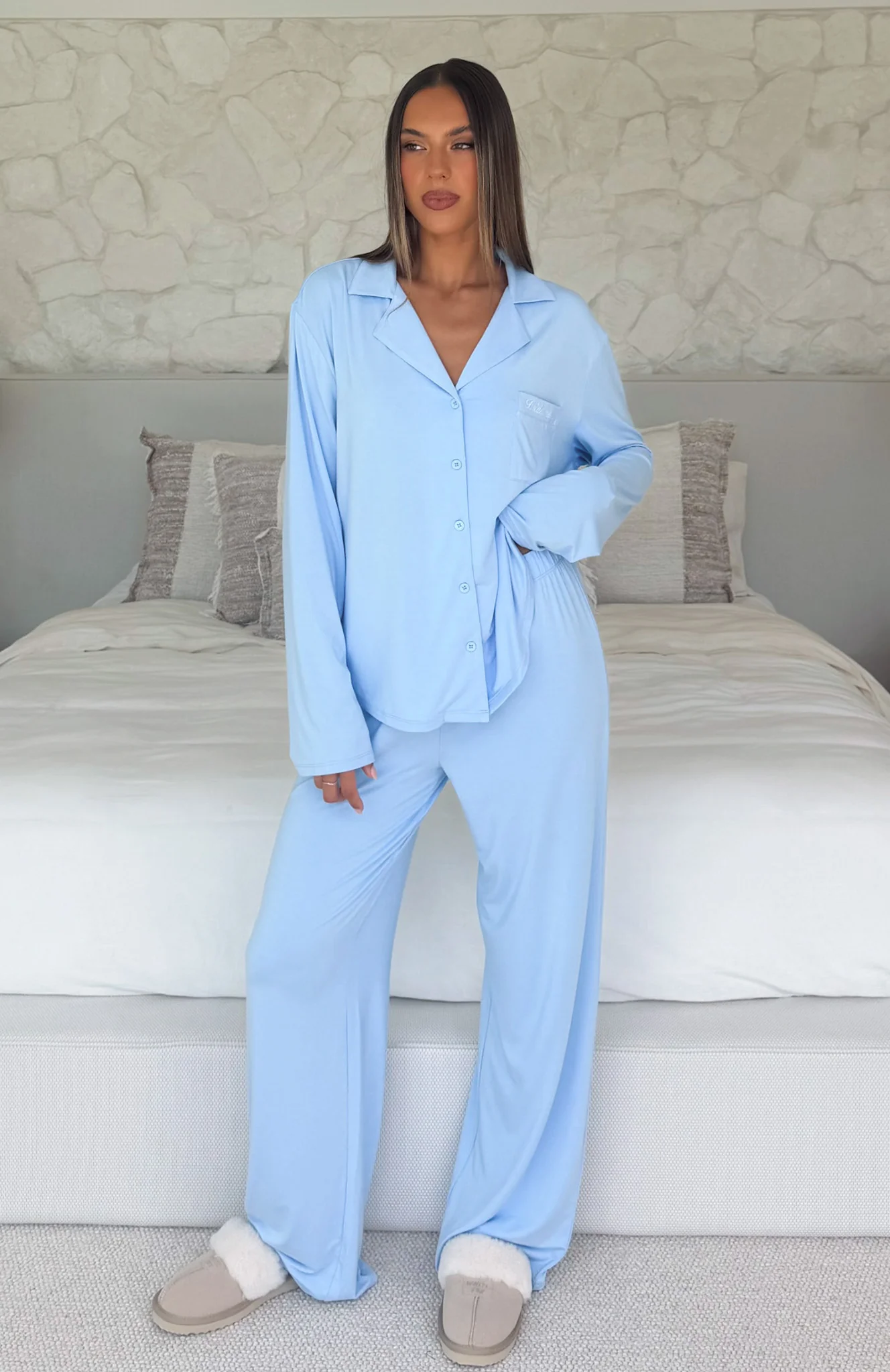 Bridal Party Long Sleeve Pyjama Set Baby Blue - Image 9