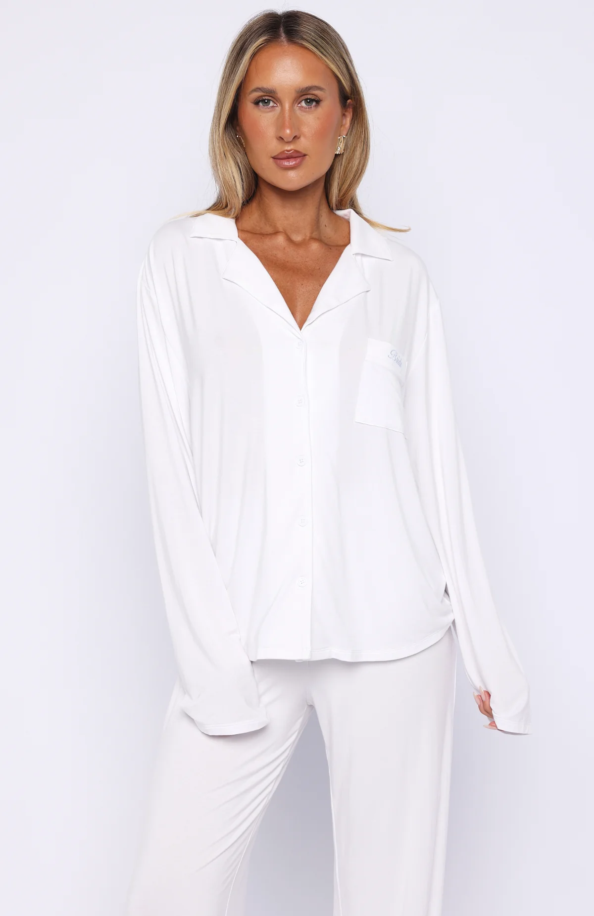 Bridal Party Long Sleeve Pyjama Set Off White - Image 3