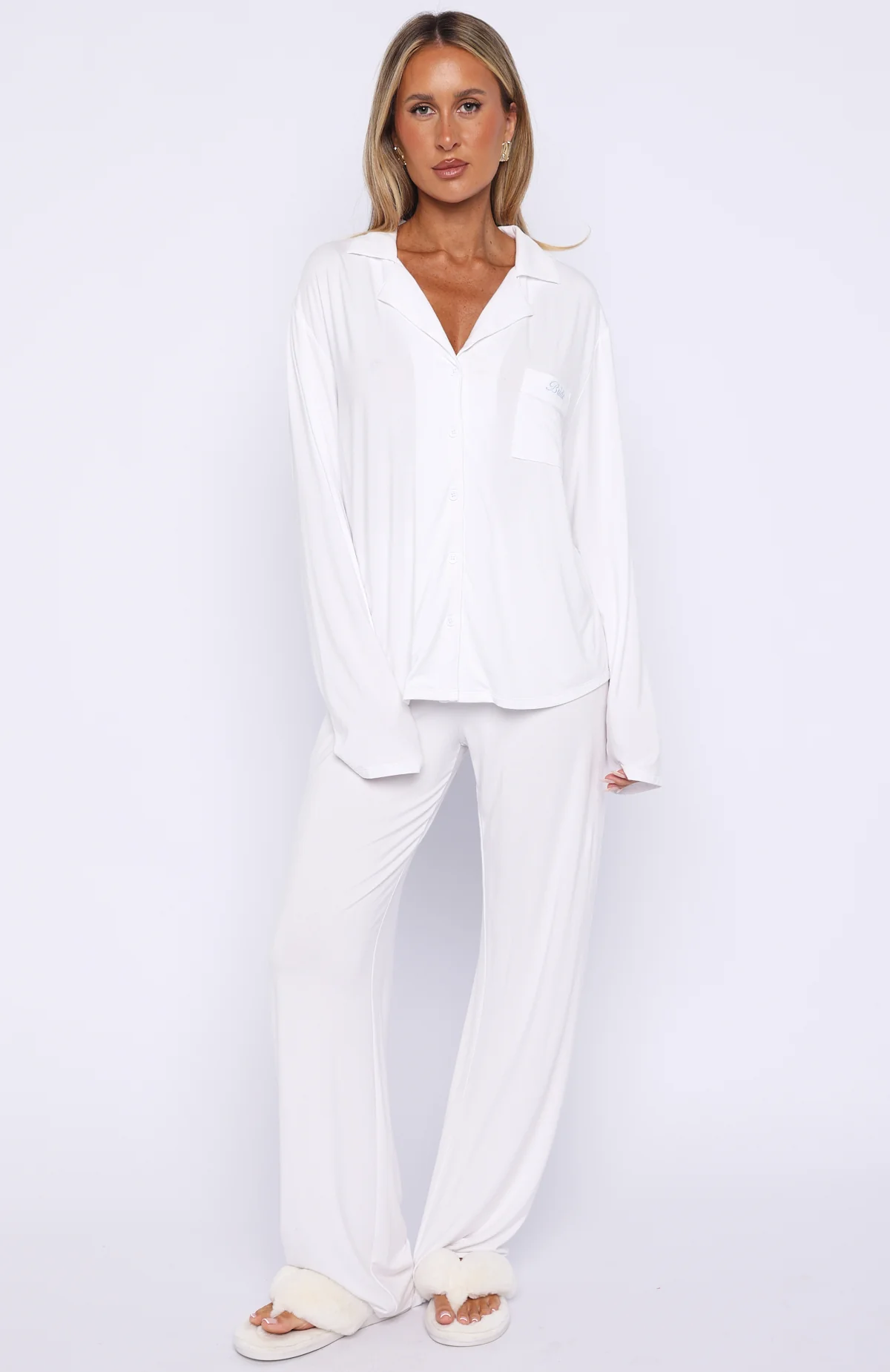 Bridal Party Long Sleeve Pyjama Set Off White - Image 6