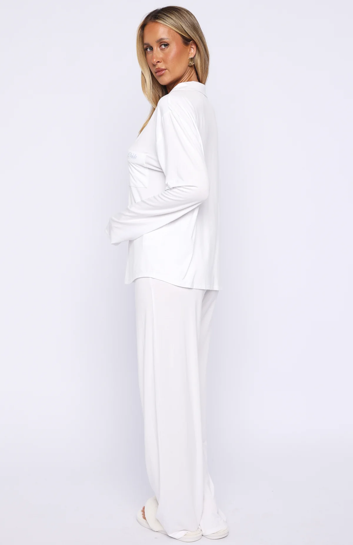 Bridal Party Long Sleeve Pyjama Set Off White - Image 8