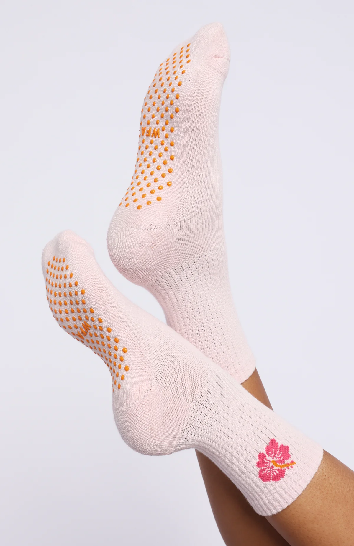 Bright Side Grip Socks 2 Pack Mango & Pink - Image 2