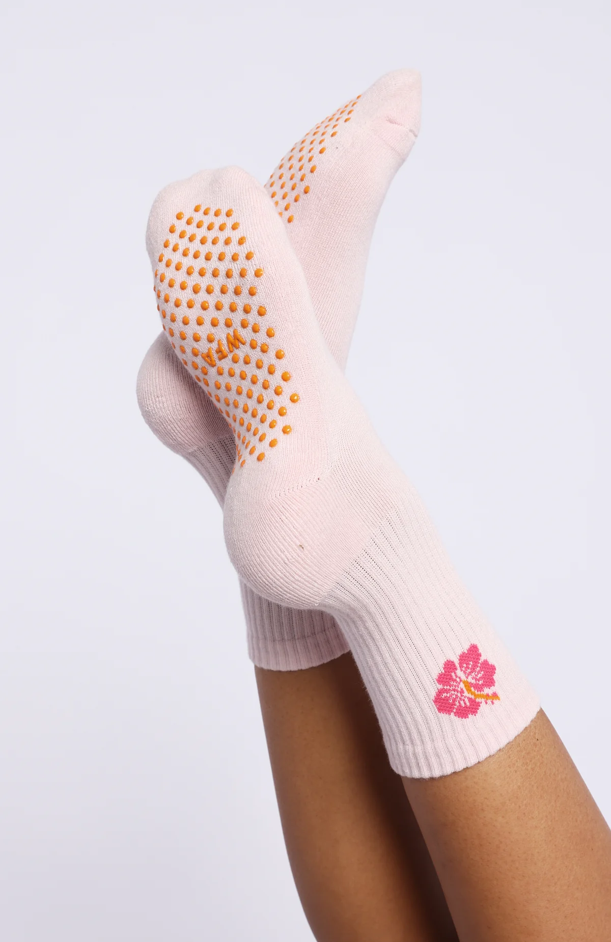 Bright Side Grip Socks 2 Pack Mango & Pink - Image 3