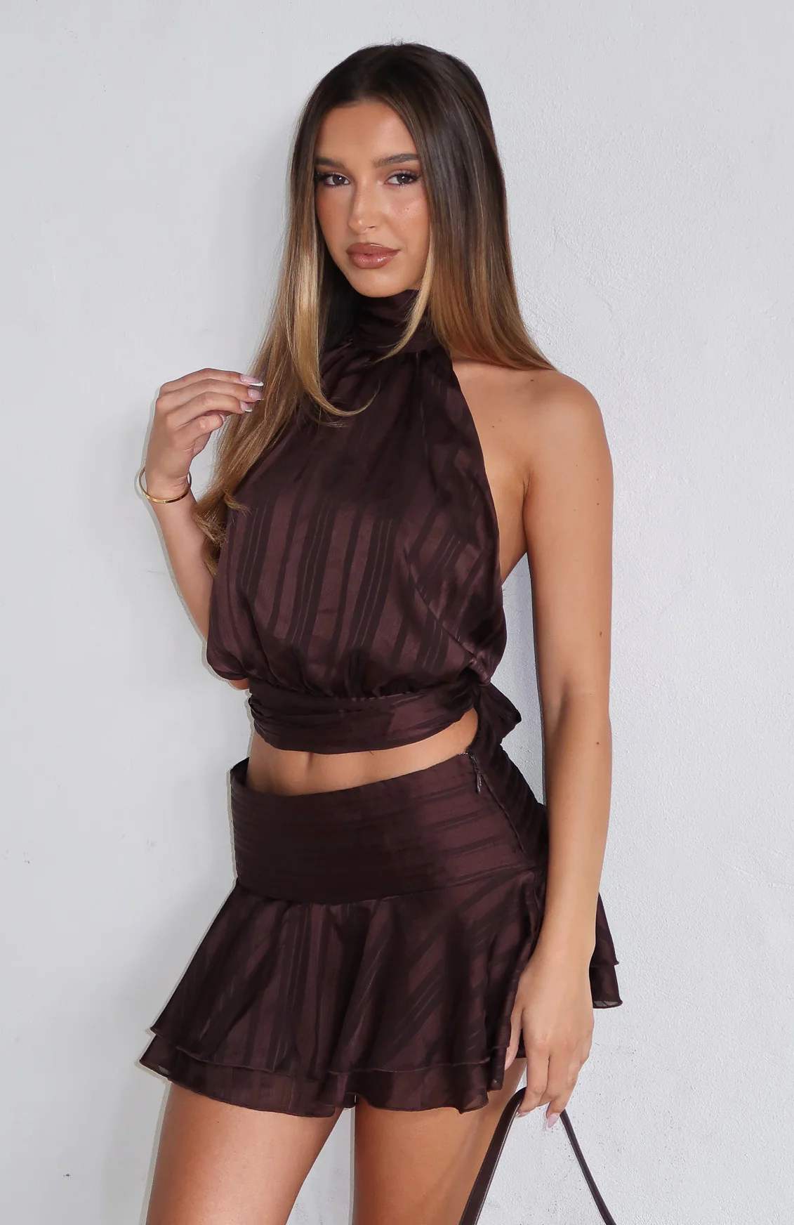 Brightened My Day Halter Top Chocolate - Image 2