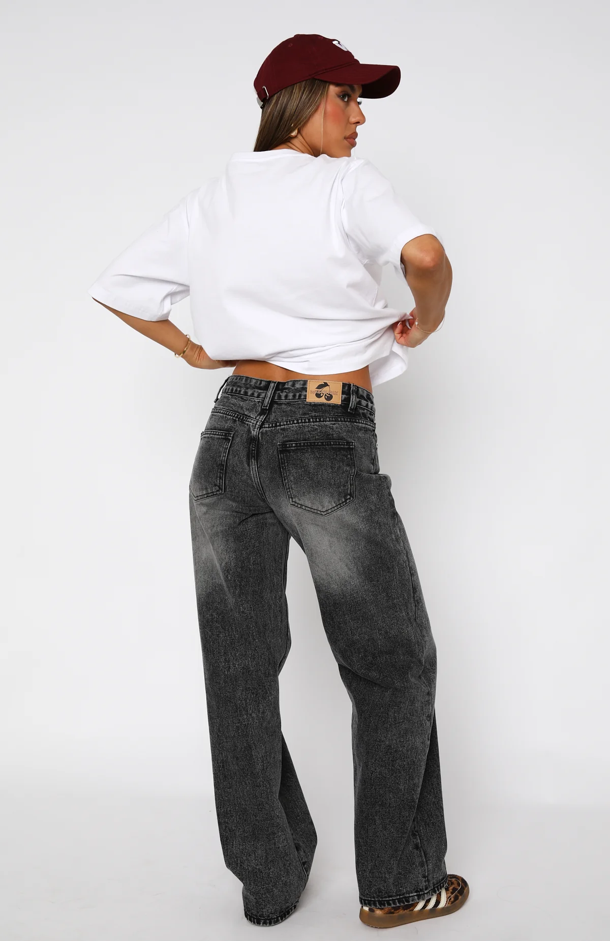 Bring The Style Low Rise Wide Leg Jeans Grey Acid - Image 4