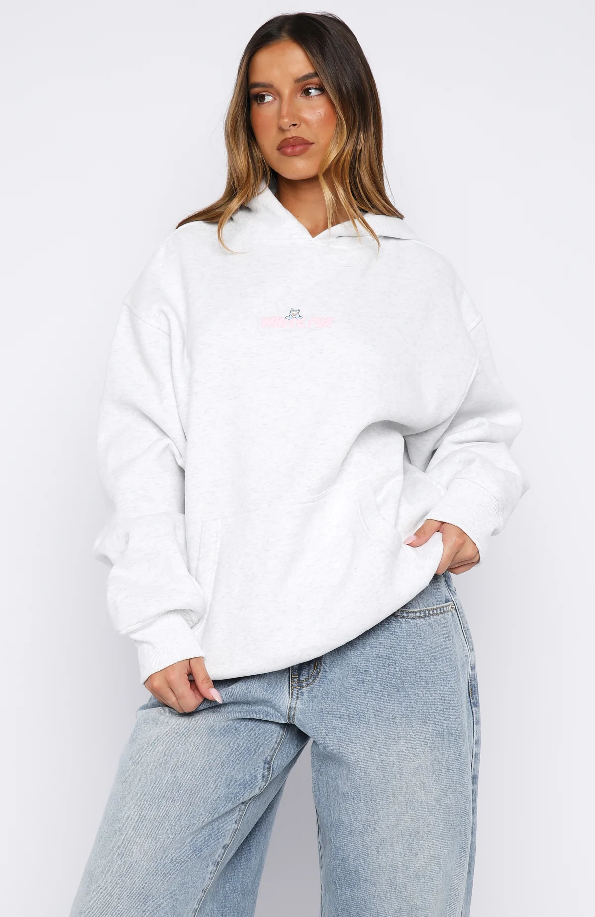 Bubbles & Foxy Friends Oversized Hoodie Frosty - Image 2