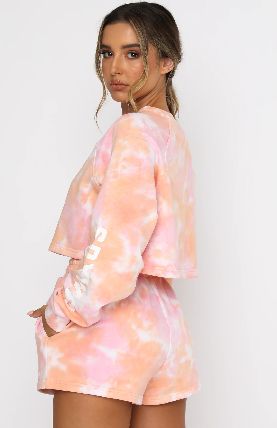 Cali Babe Cropped Sweater Pink Sunset - Image 3