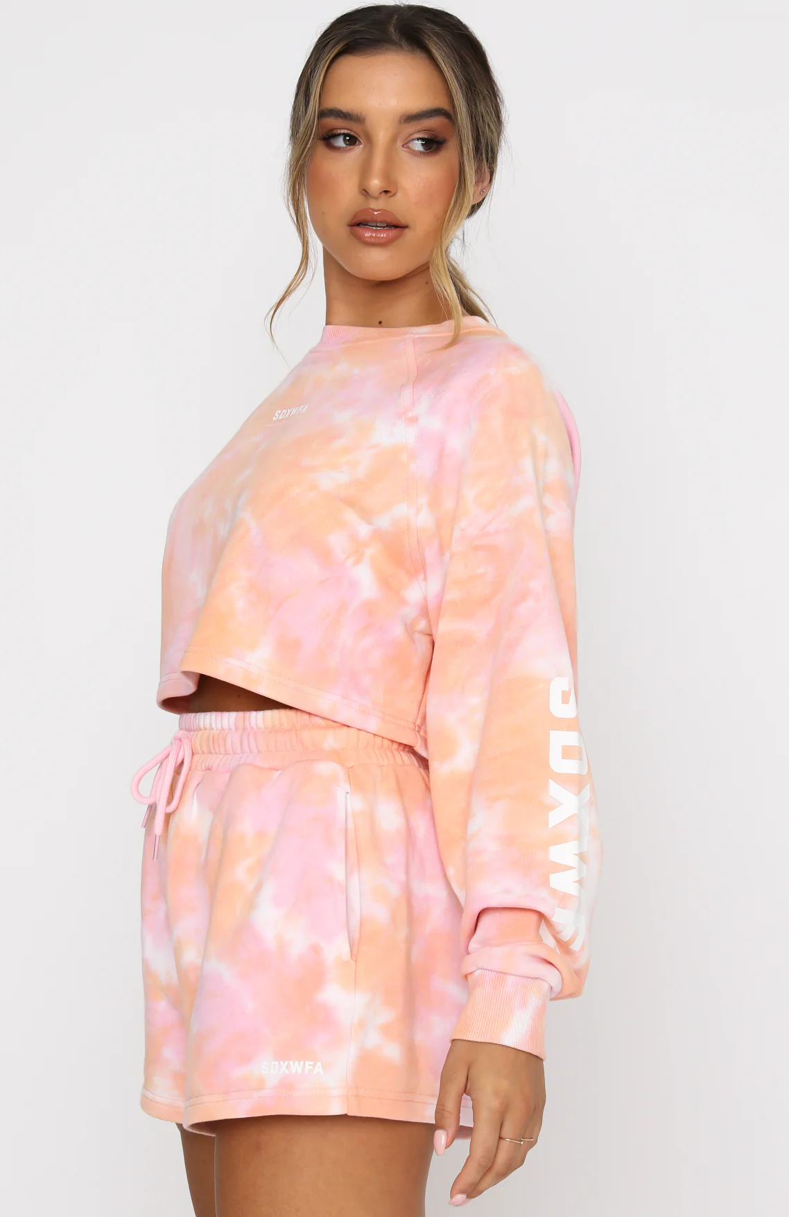 Cali Babe Cropped Sweater Pink Sunset - Image 4