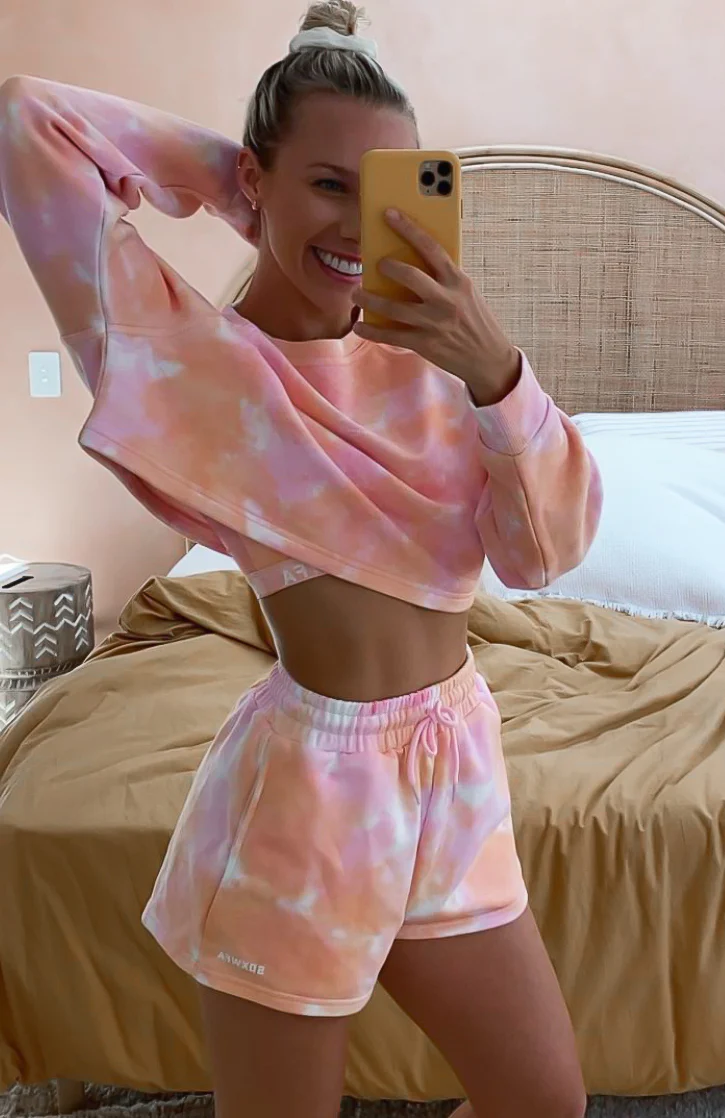 Cali Babe Cropped Sweater Pink Sunset - Image 6