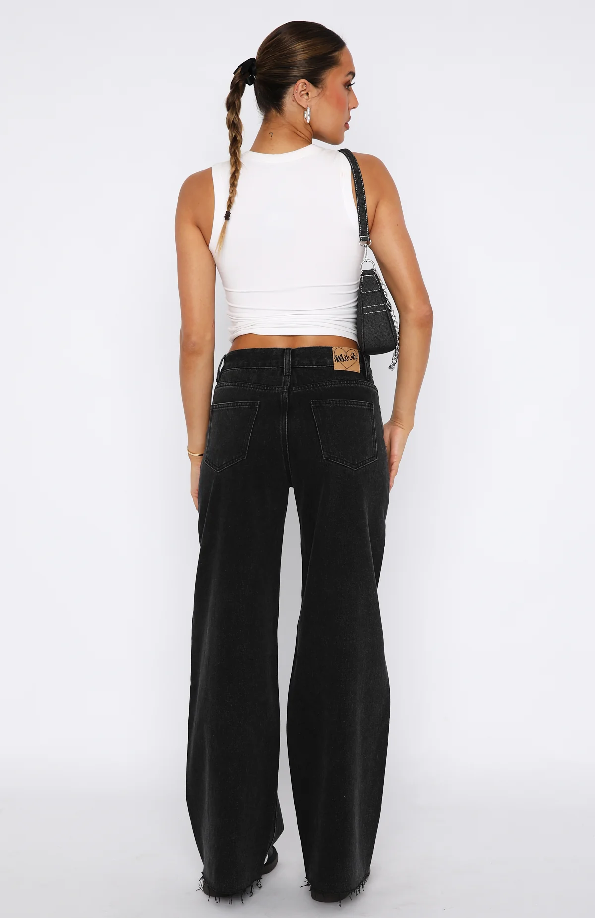 Call You Mine Mid Rise Wide Leg Jeans Washed Black - Image 4