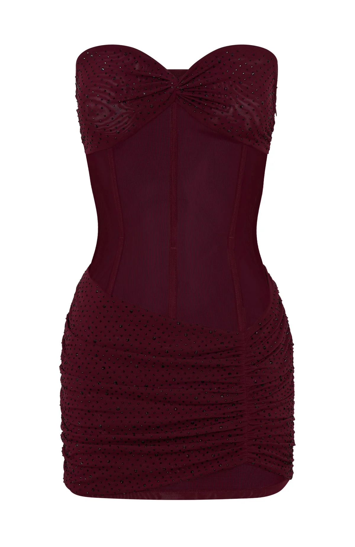 Can't Compare Embellished Mini Dress Burgundy - Image 8