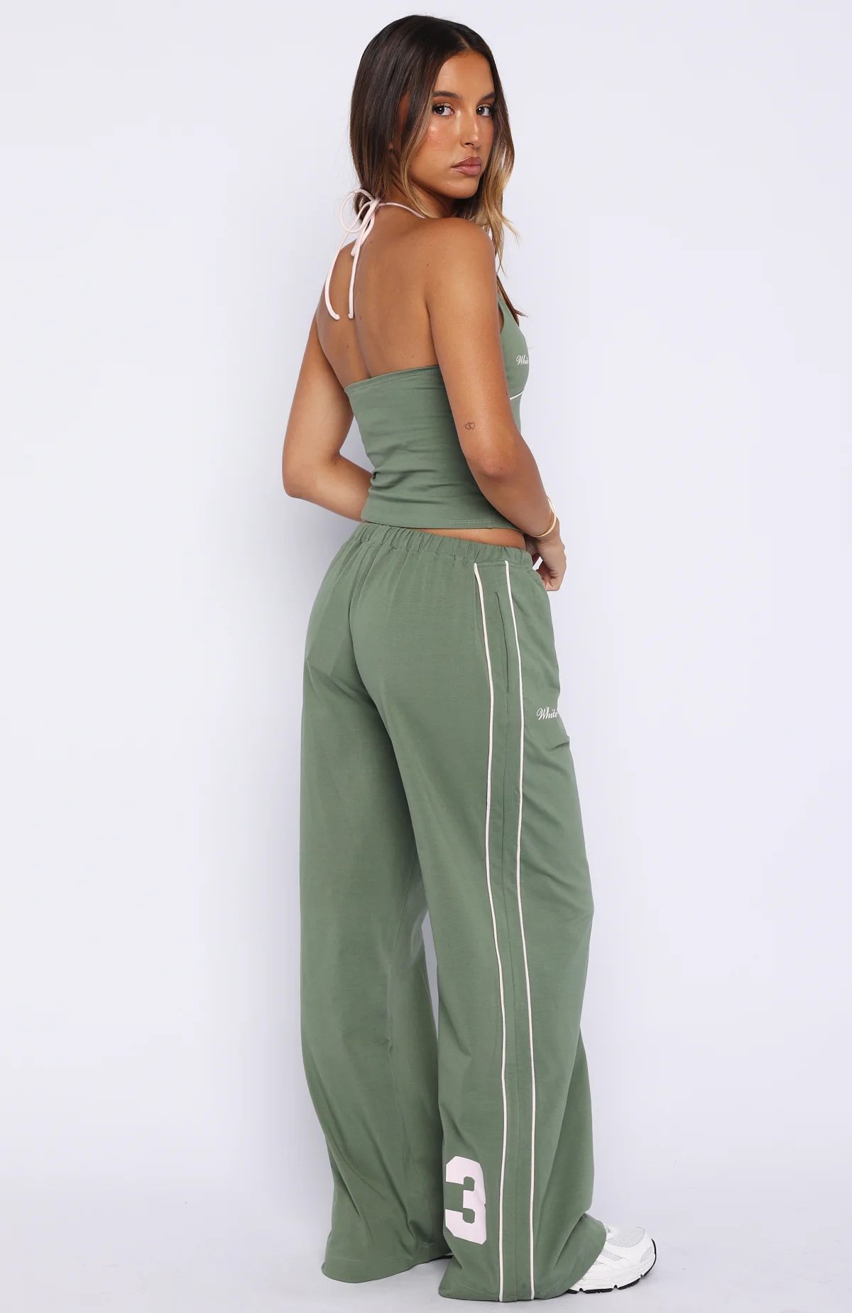 Can't Help The Feeling Track Pants Khaki - Image 2