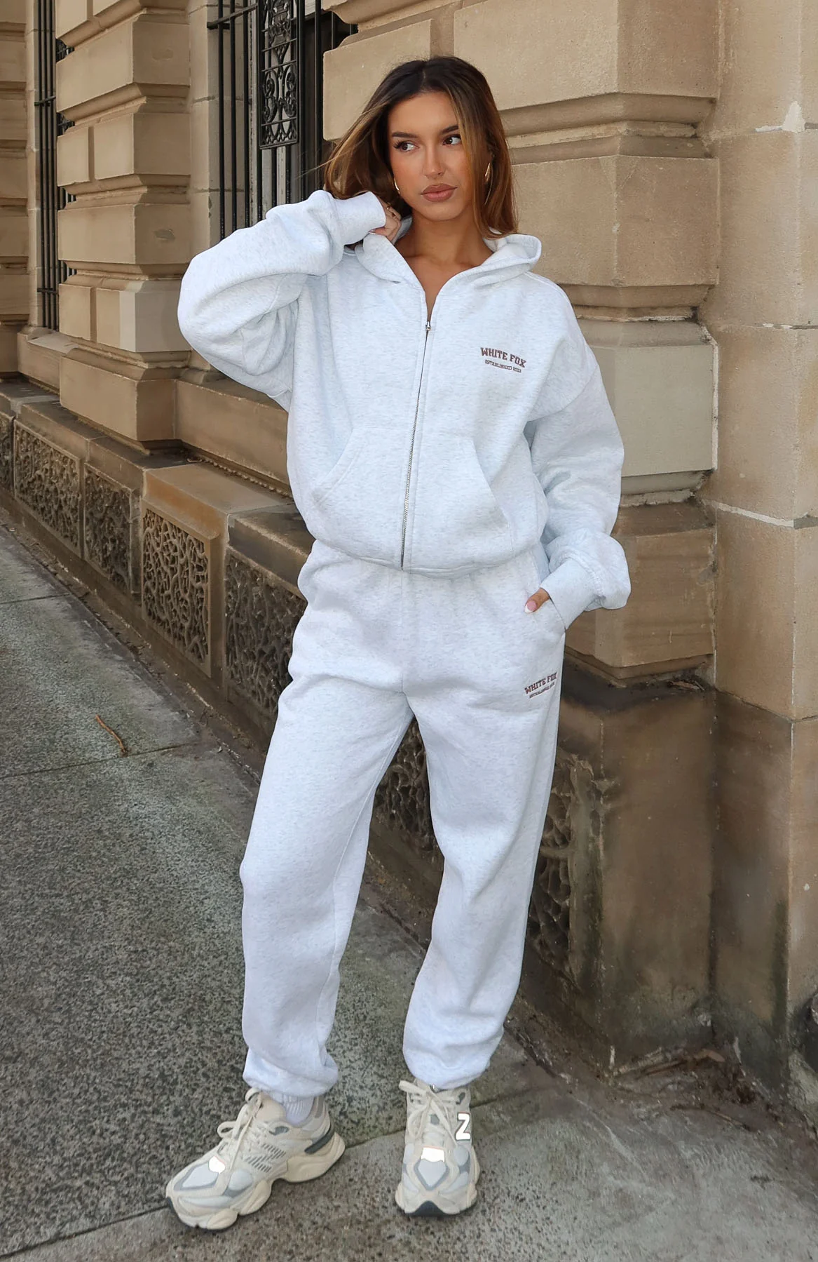 Can't Miss It Sweatpants Grey Marle/Rose Gold - Image 5