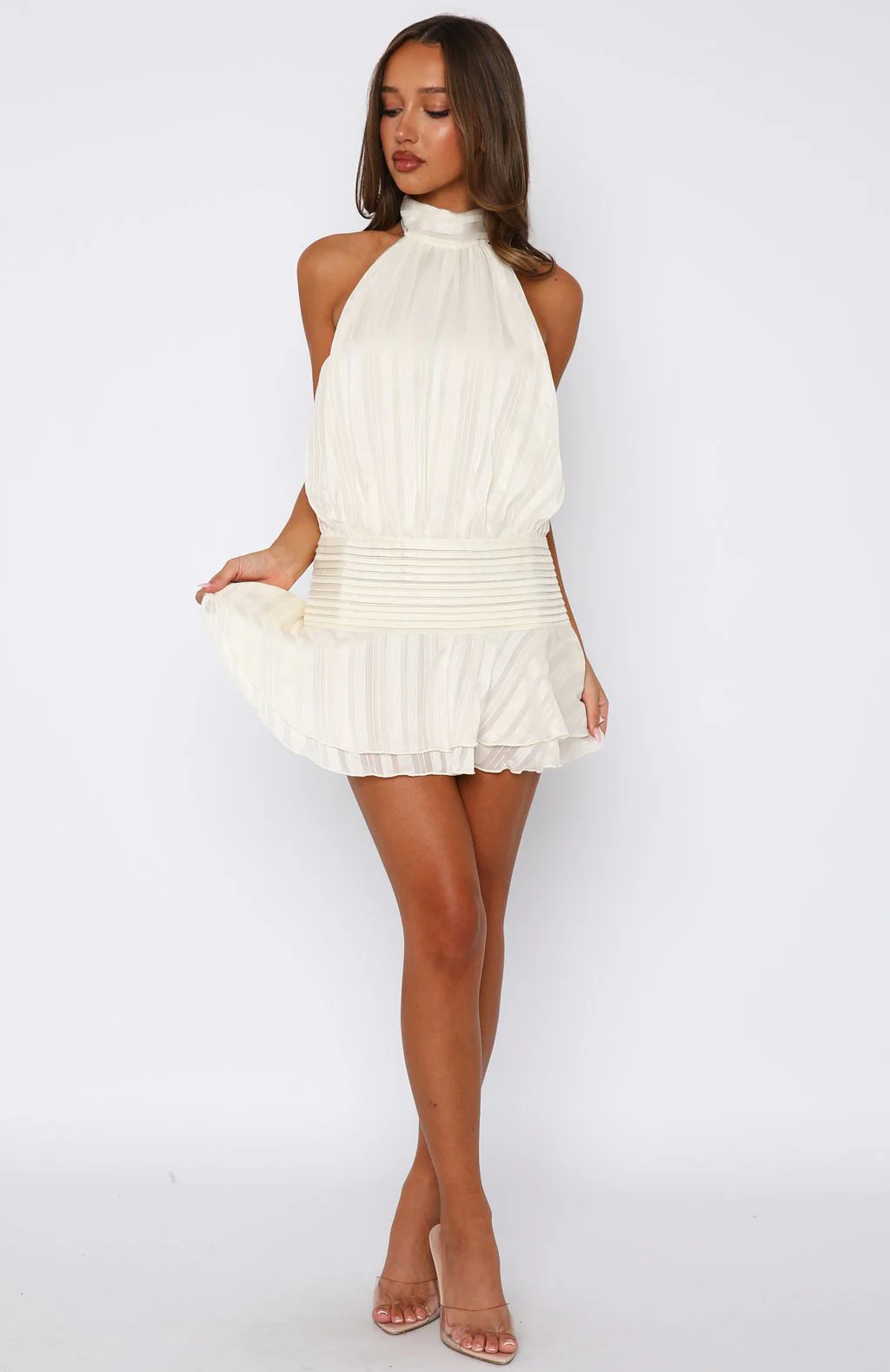 Captivate My Focus Mini Dress Cream - Image 7