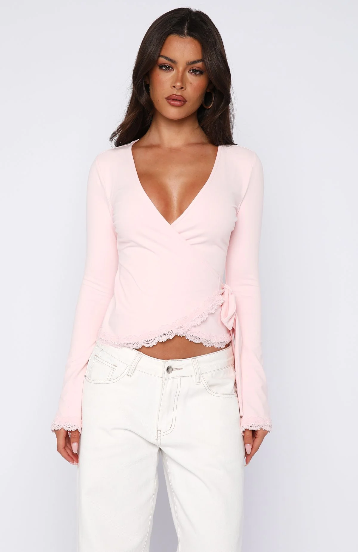 Cater To You Long Sleeve Top Baby Pink - Image 3