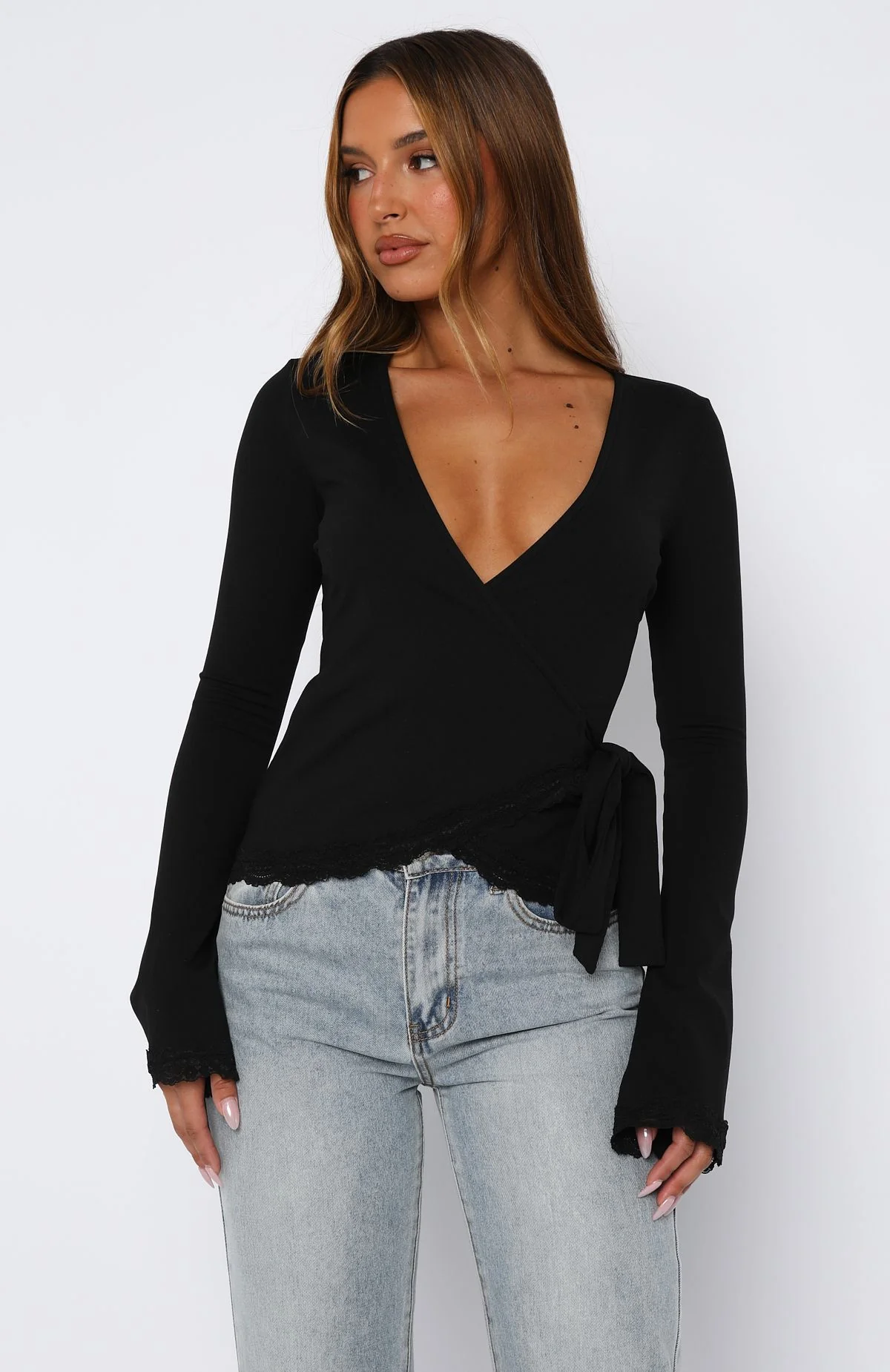 Cater To You Long Sleeve Top Black - Image 2