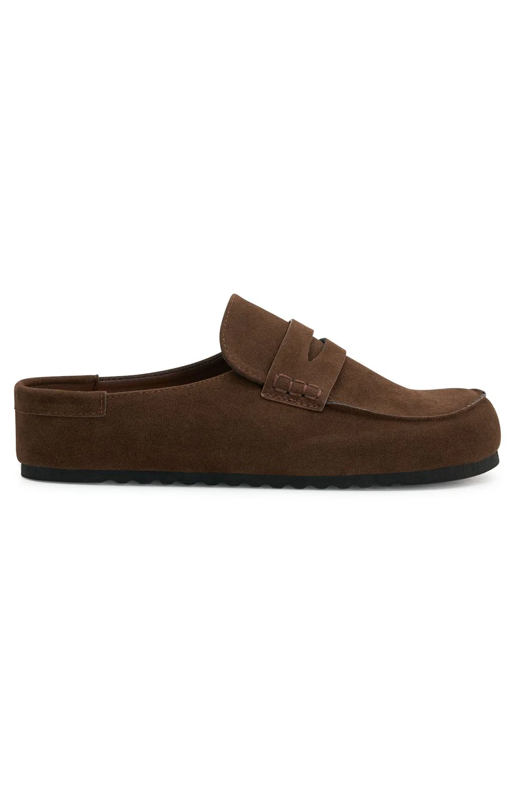 Cayson Loafer Slides Chocolate Faux Suede - Image 7
