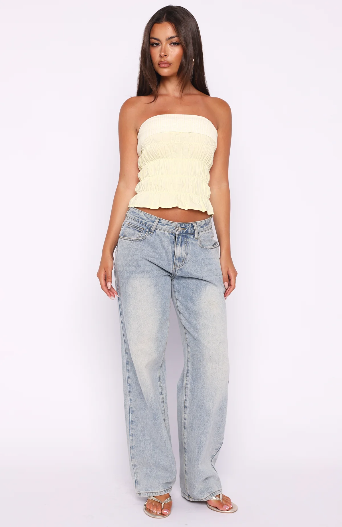 Changed Your Mind Strapless Top Lemon - Image 5