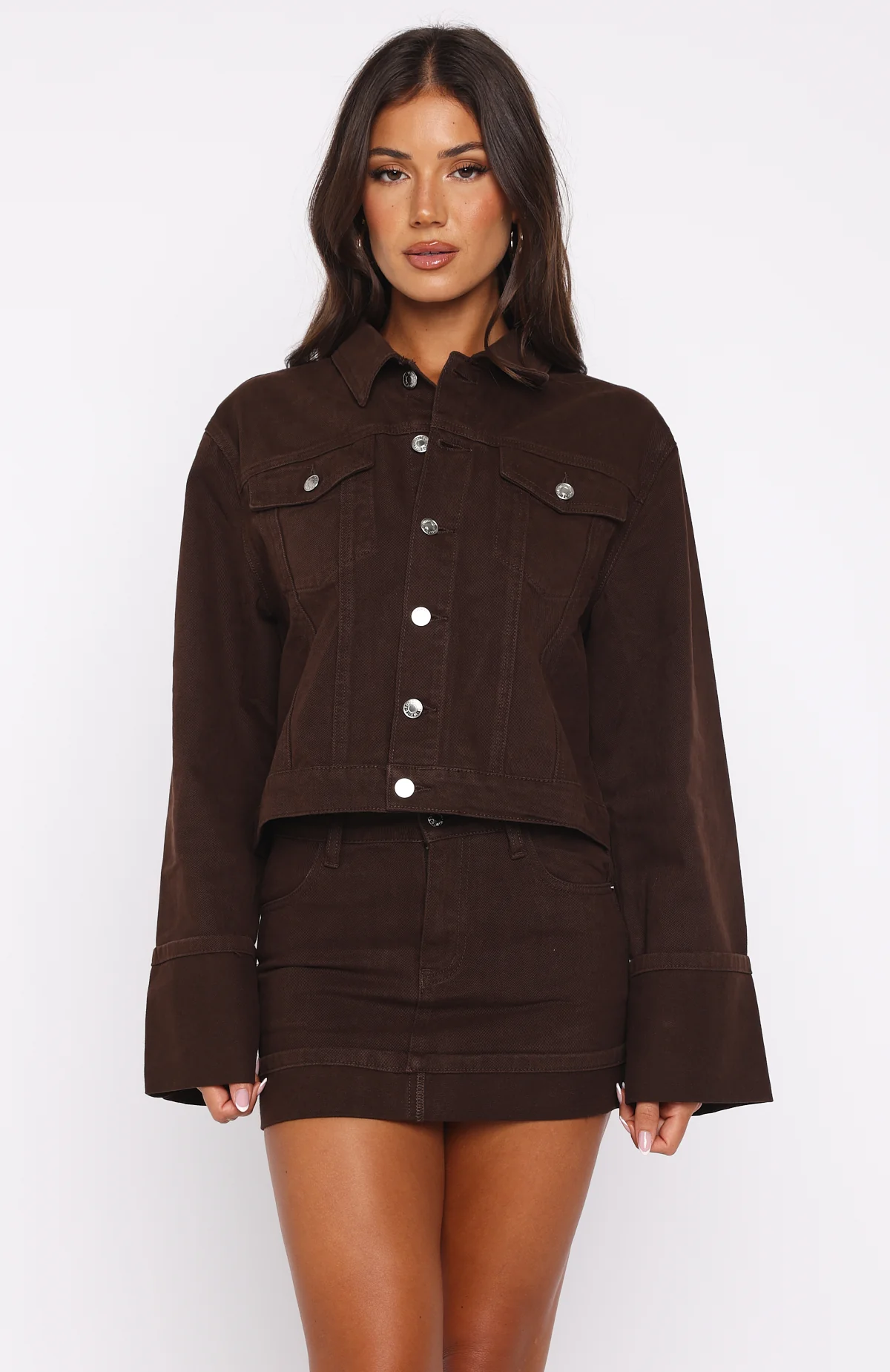Charlotte Denim Jacket Chocolate Wash - Image 2