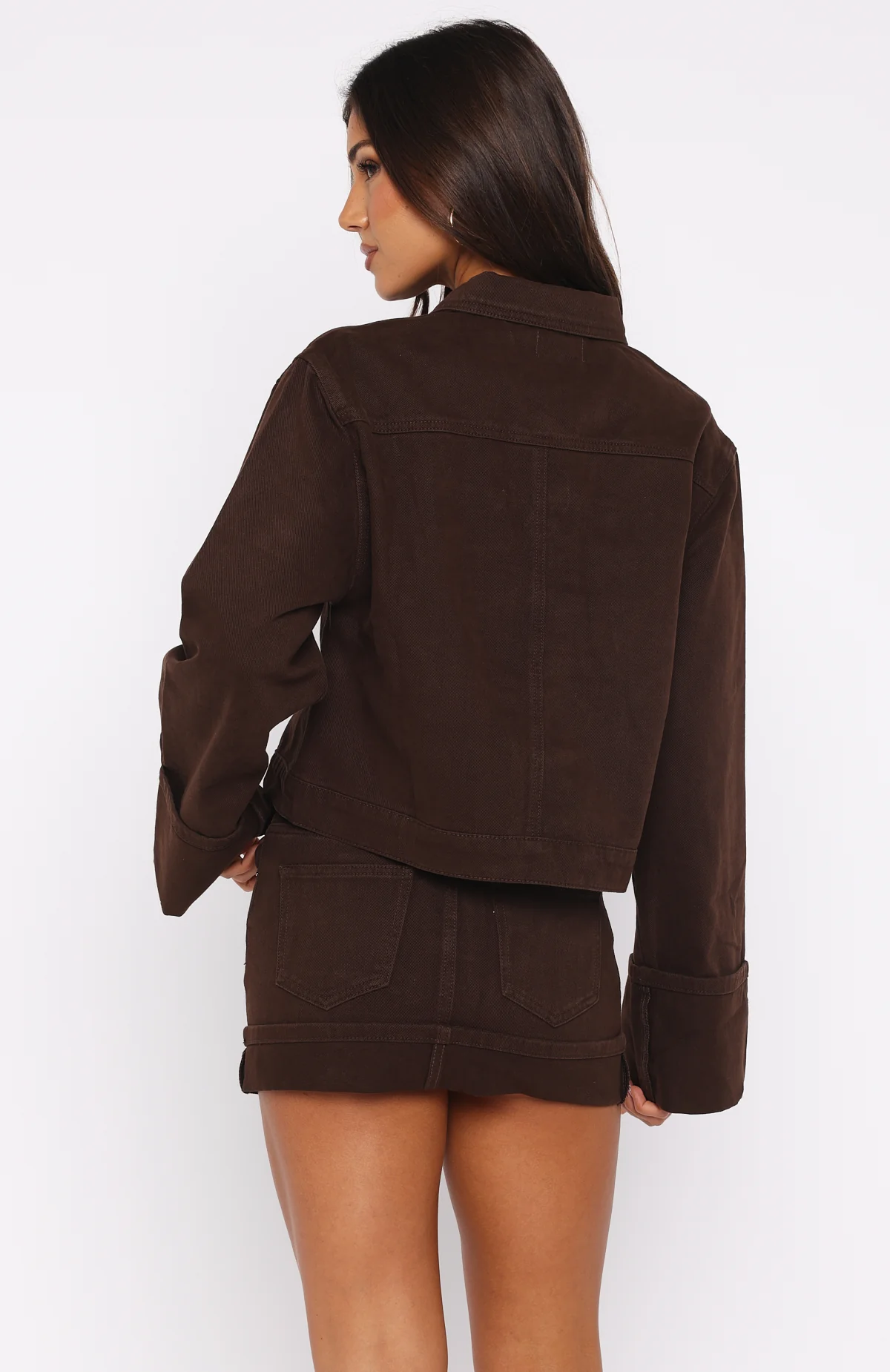 Charlotte Denim Jacket Chocolate Wash - Image 4