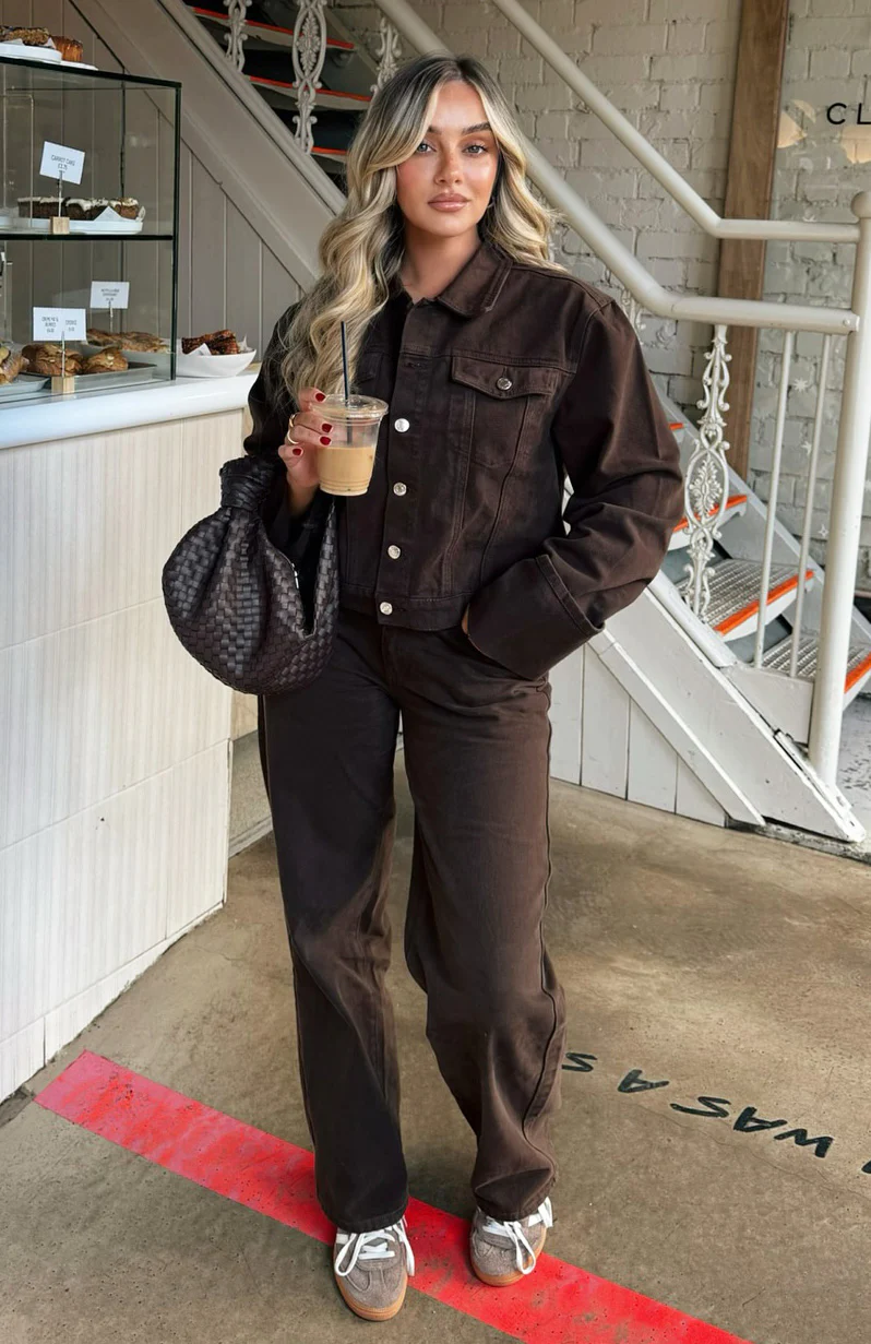 Charlotte Denim Jacket Chocolate Wash - Image 7