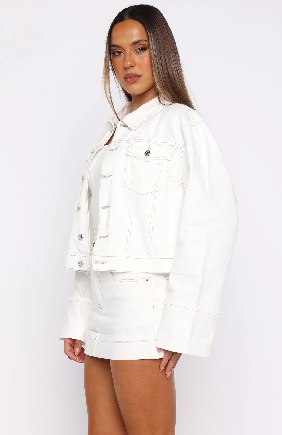 Charlotte Denim Jacket Off White - Image 3