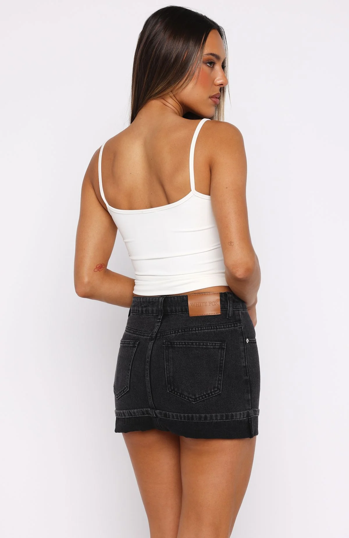 Charlotte Denim Mini Skirt Black Acid - Image 4