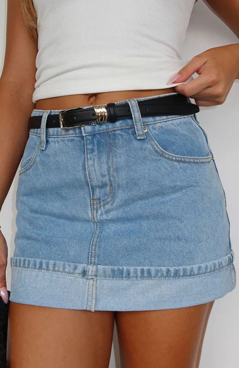 Charlotte Denim Mini Skirt Mid Blue - Image 6