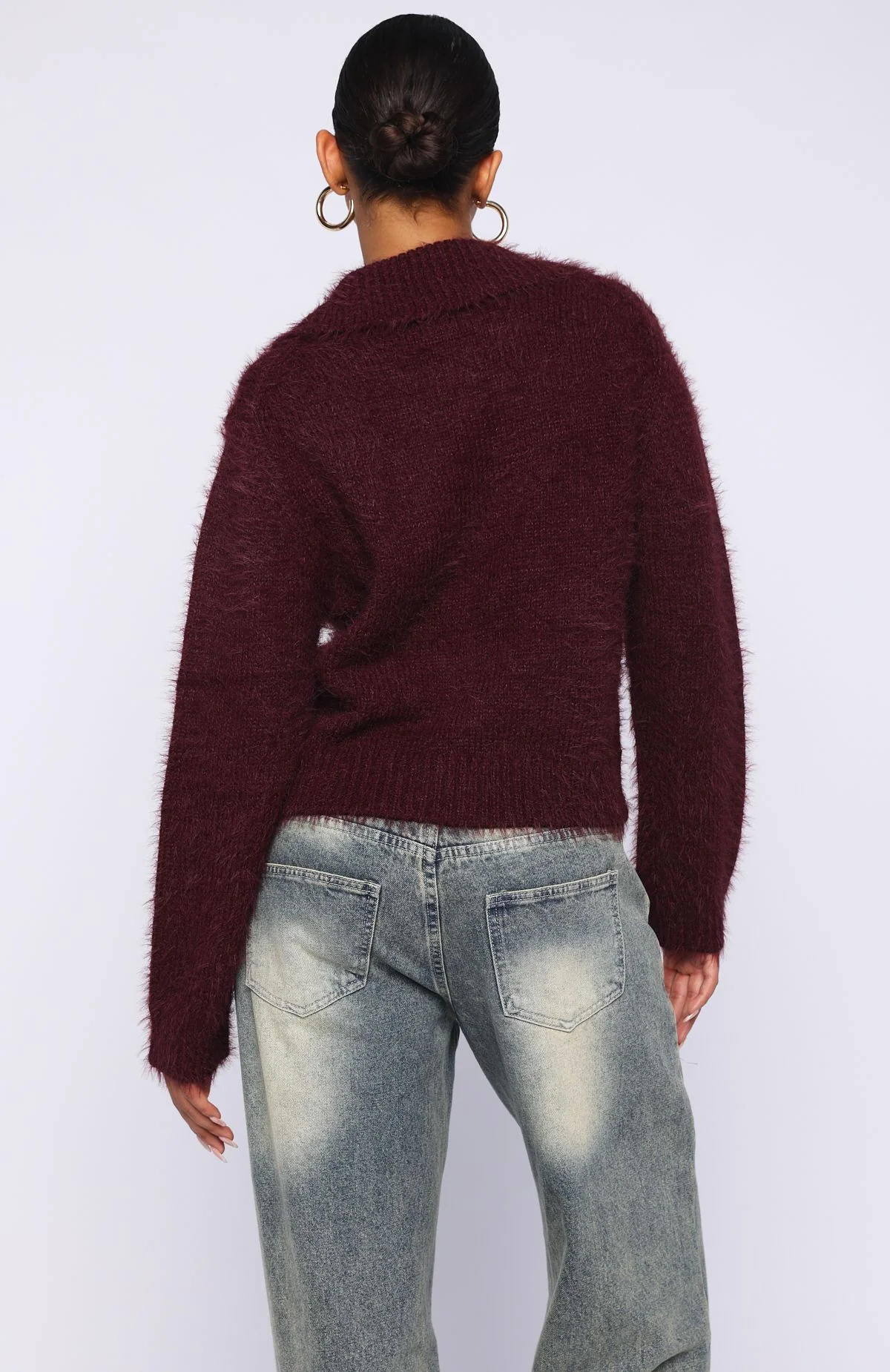 Chill Luxe Knit Cardigan Merlot - Image 4