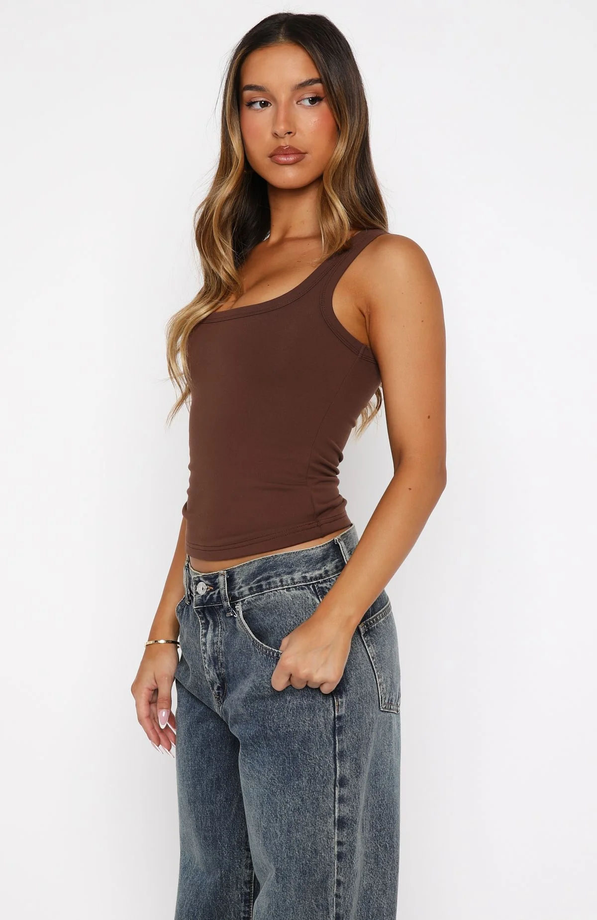 Chill Vibes Tank Top Chocolate - Image 3