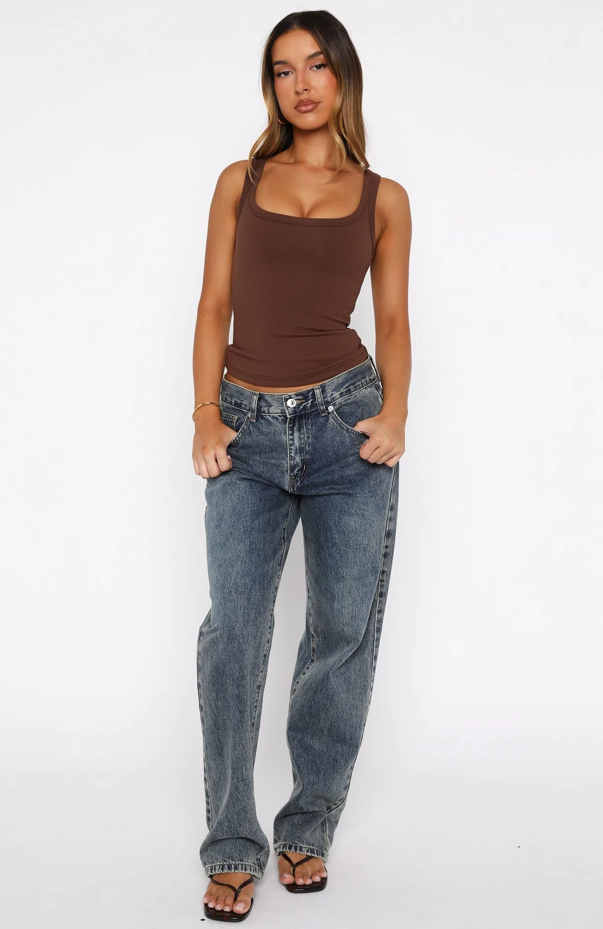 Chill Vibes Tank Top Chocolate - Image 5