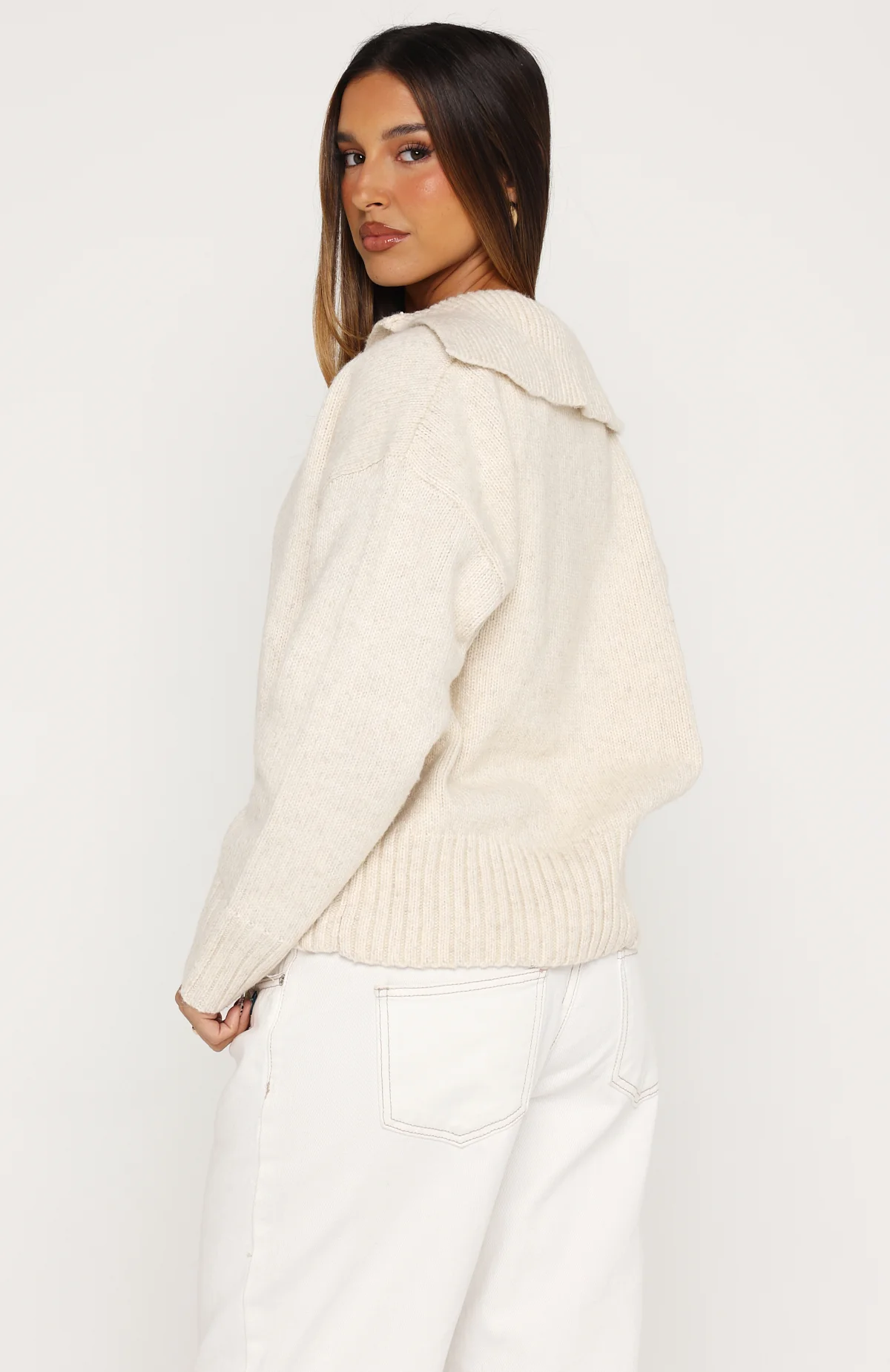 Chrissy Knit Sweater Oat Marle - Image 4