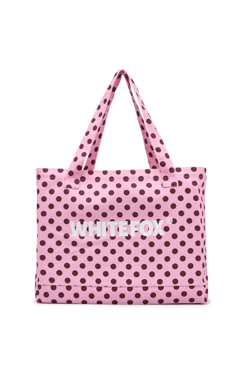 Circle Back To Me Tote Bag Pink/Burgundy Polka Dot - Image 2
