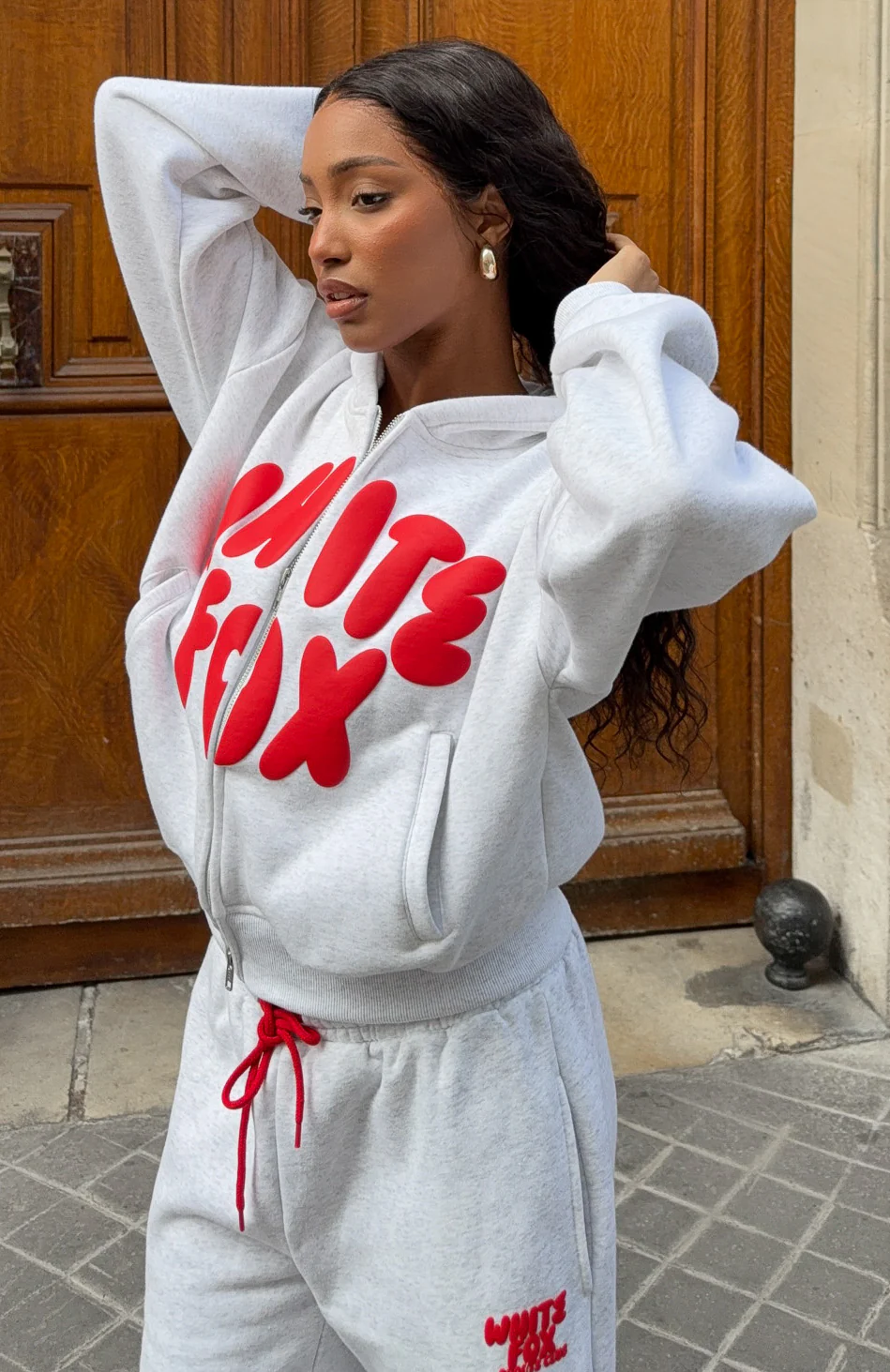 Club 14 Allie Boxy Zip Front Hoodie Grey Marle - Image 7