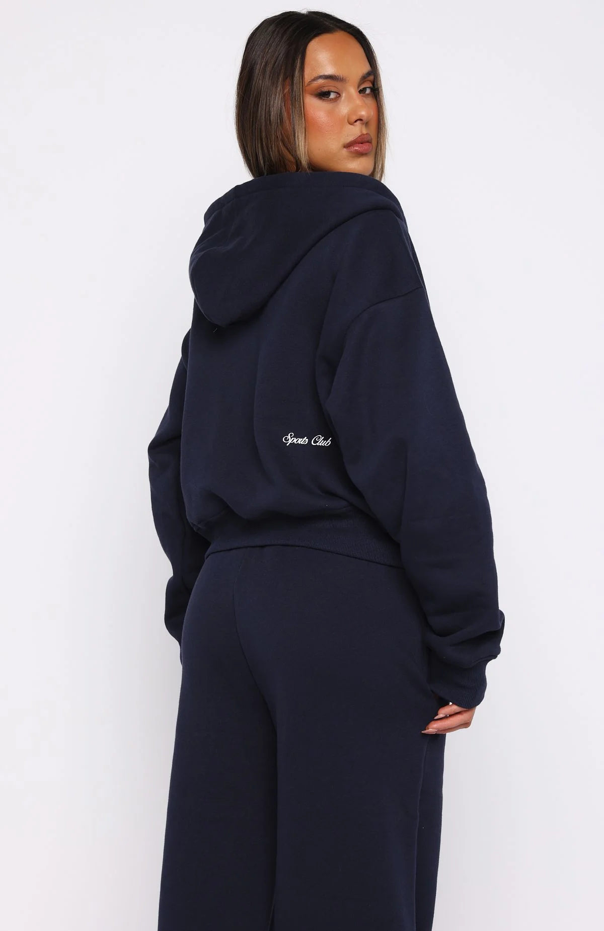 Club 14 Allie Boxy Zip Front Hoodie Navy - Image 6