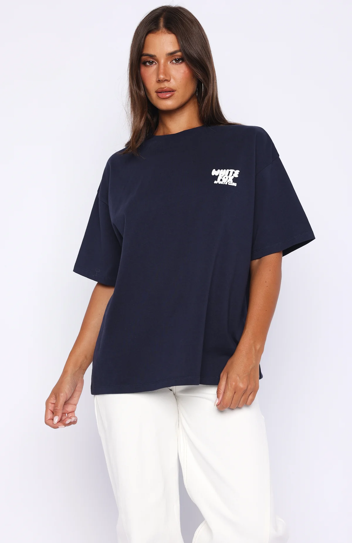 Club 14 Allie Oversized Tee Navy - Image 2