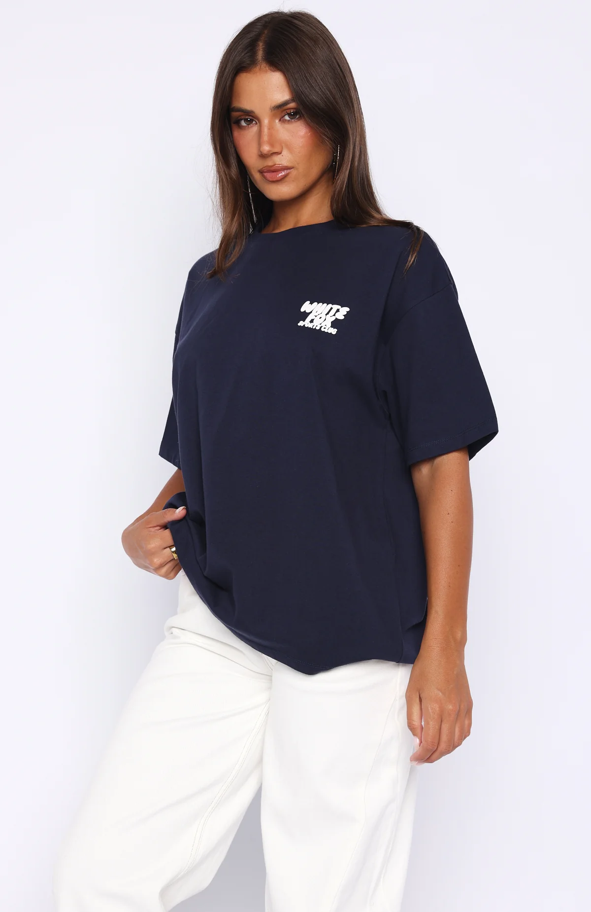 Club 14 Allie Oversized Tee Navy - Image 3