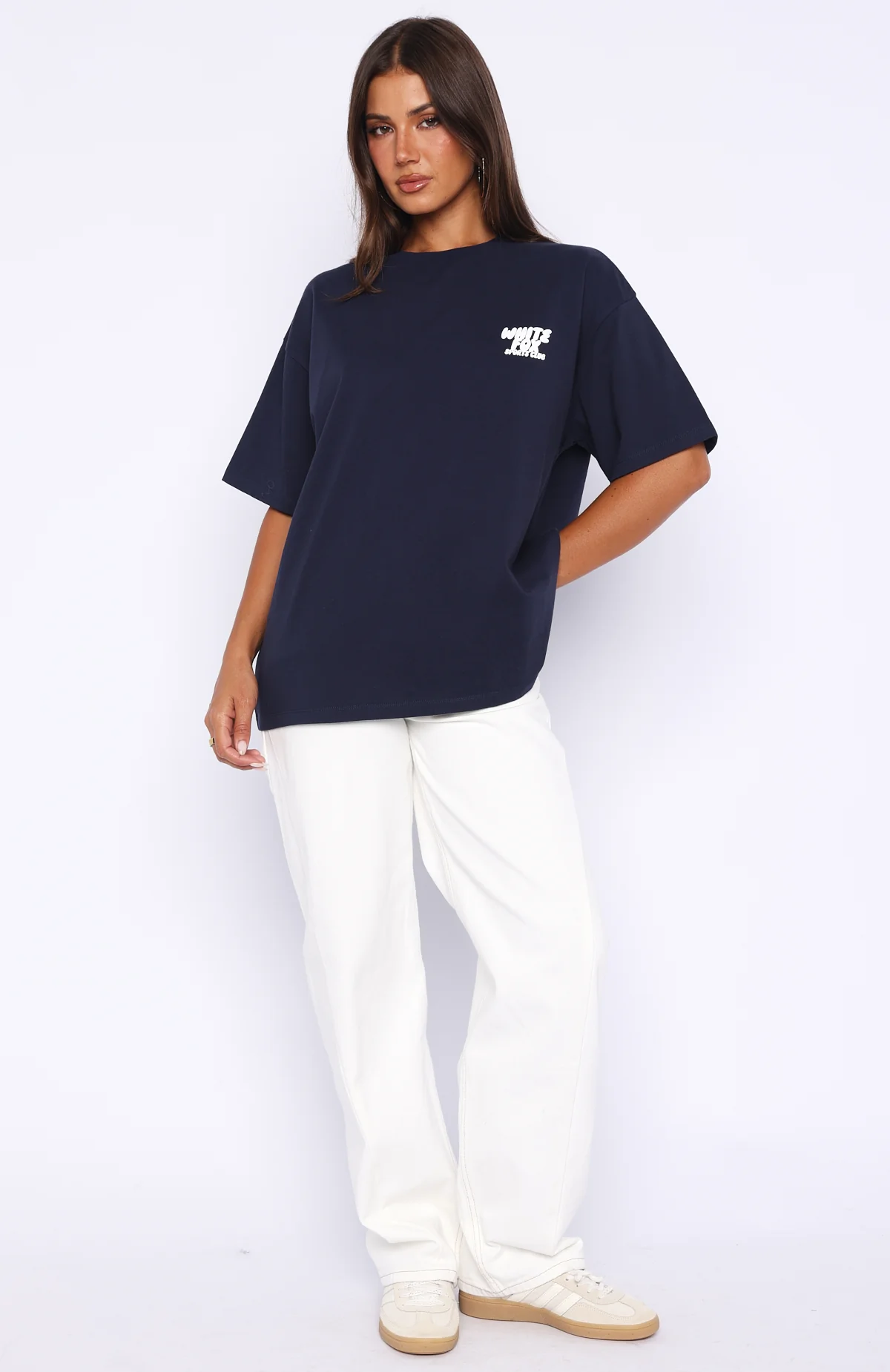 Club 14 Allie Oversized Tee Navy - Image 5