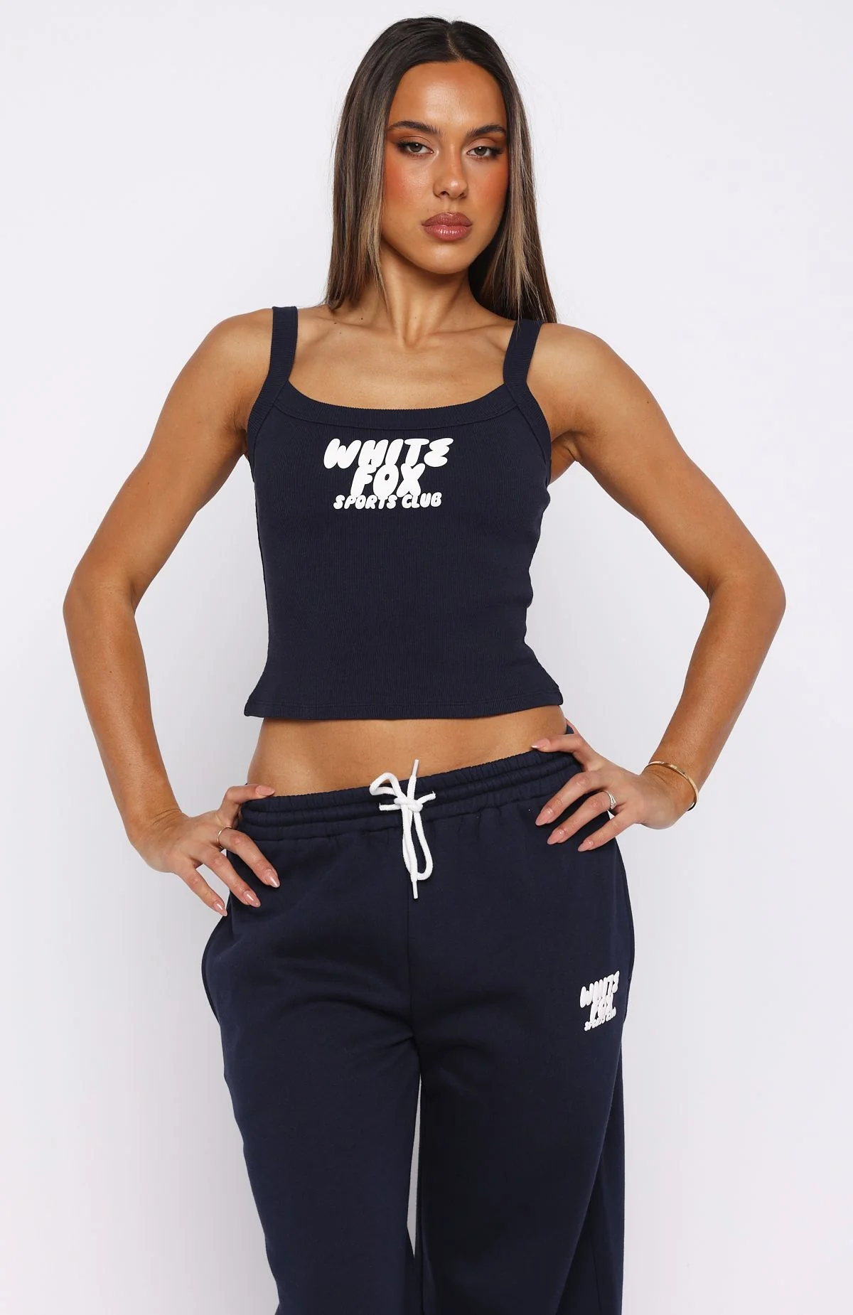Club 14 Allie Singlet Top Navy - Image 3