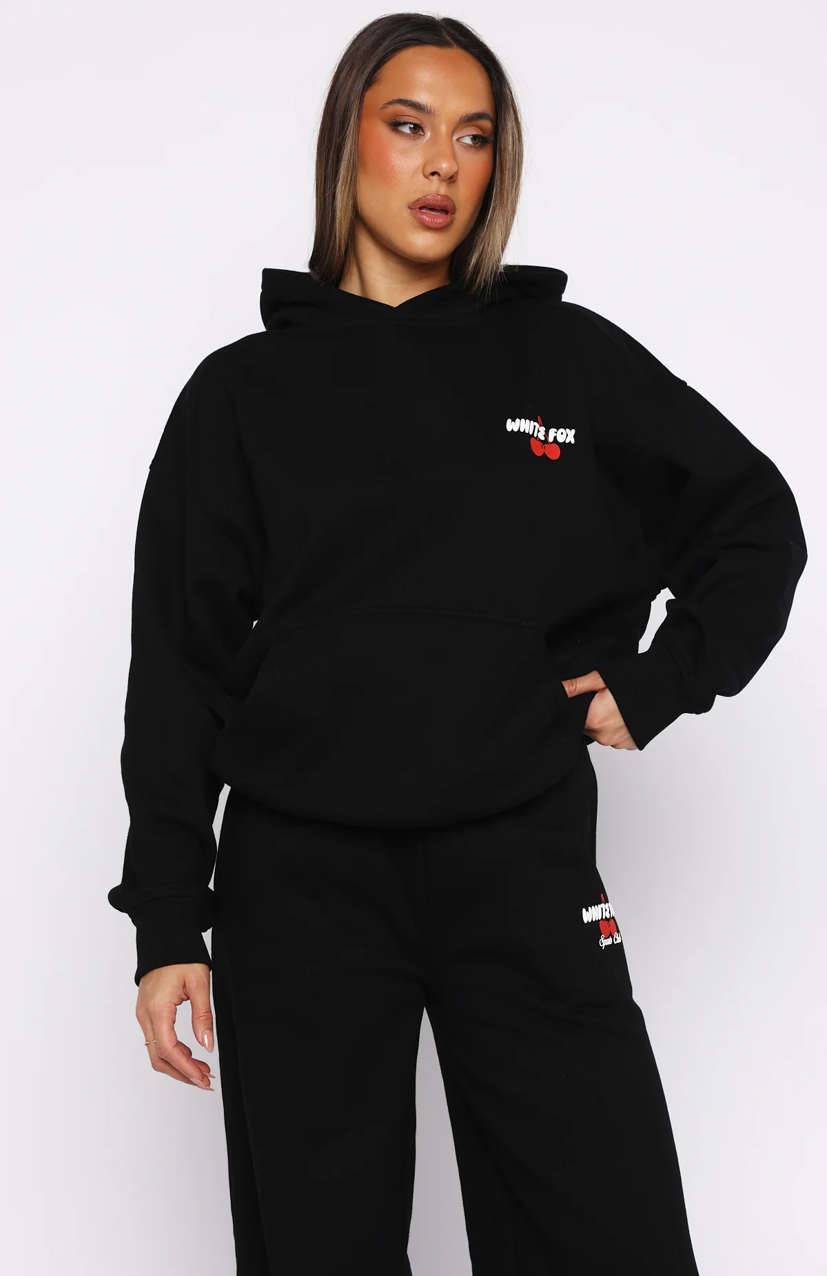 Club 14 Cassie Boxy Hoodie Black - Image 2