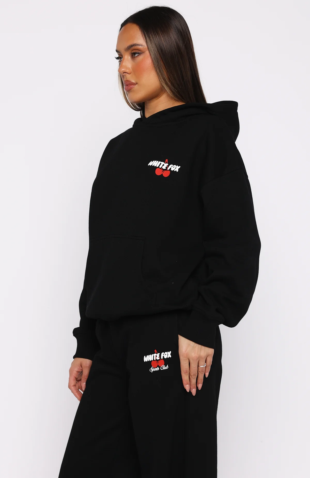 Club 14 Cassie Boxy Hoodie Black - Image 3
