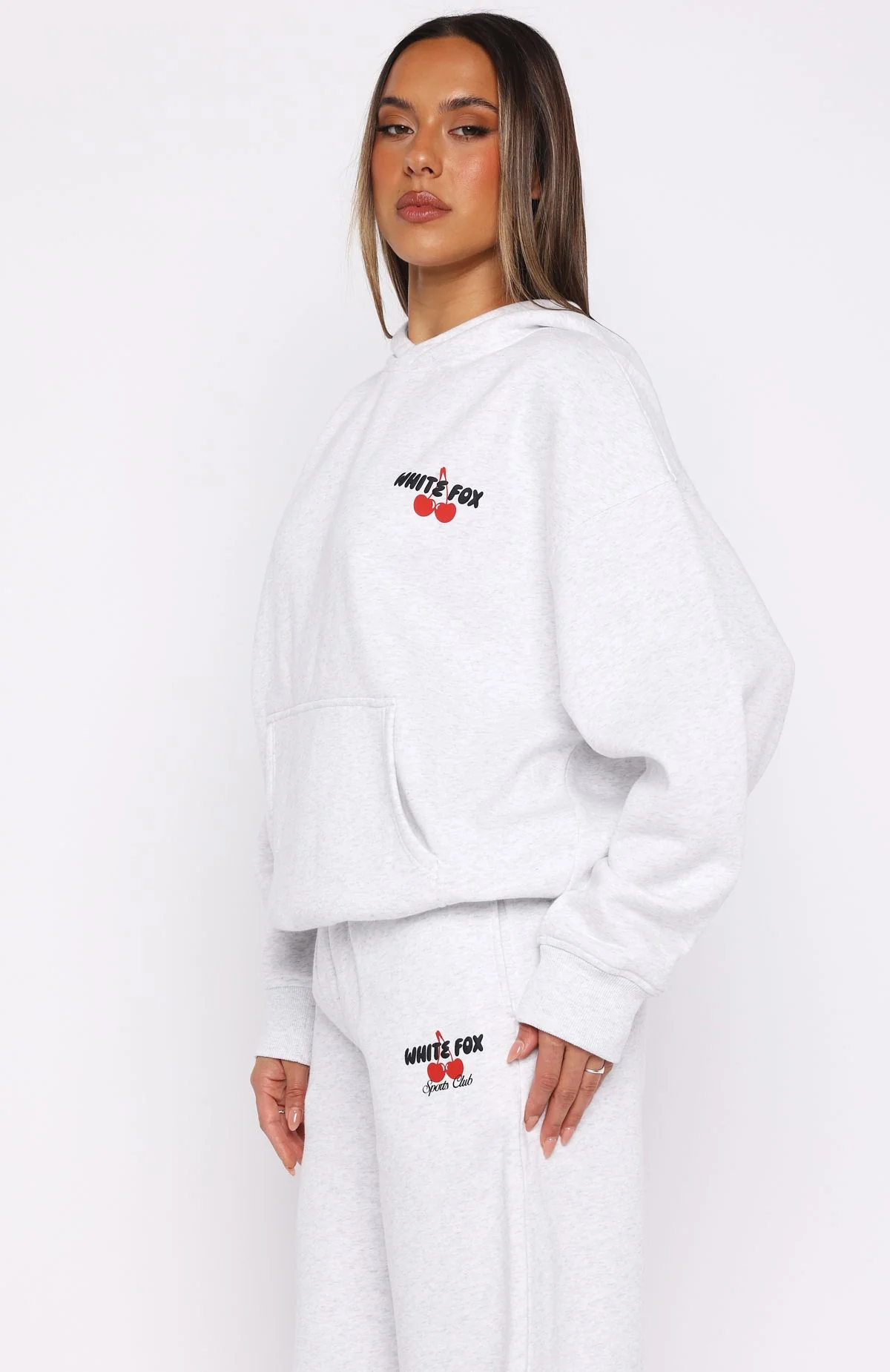 Club 14 Cassie Boxy Hoodie Grey Marle - Image 4