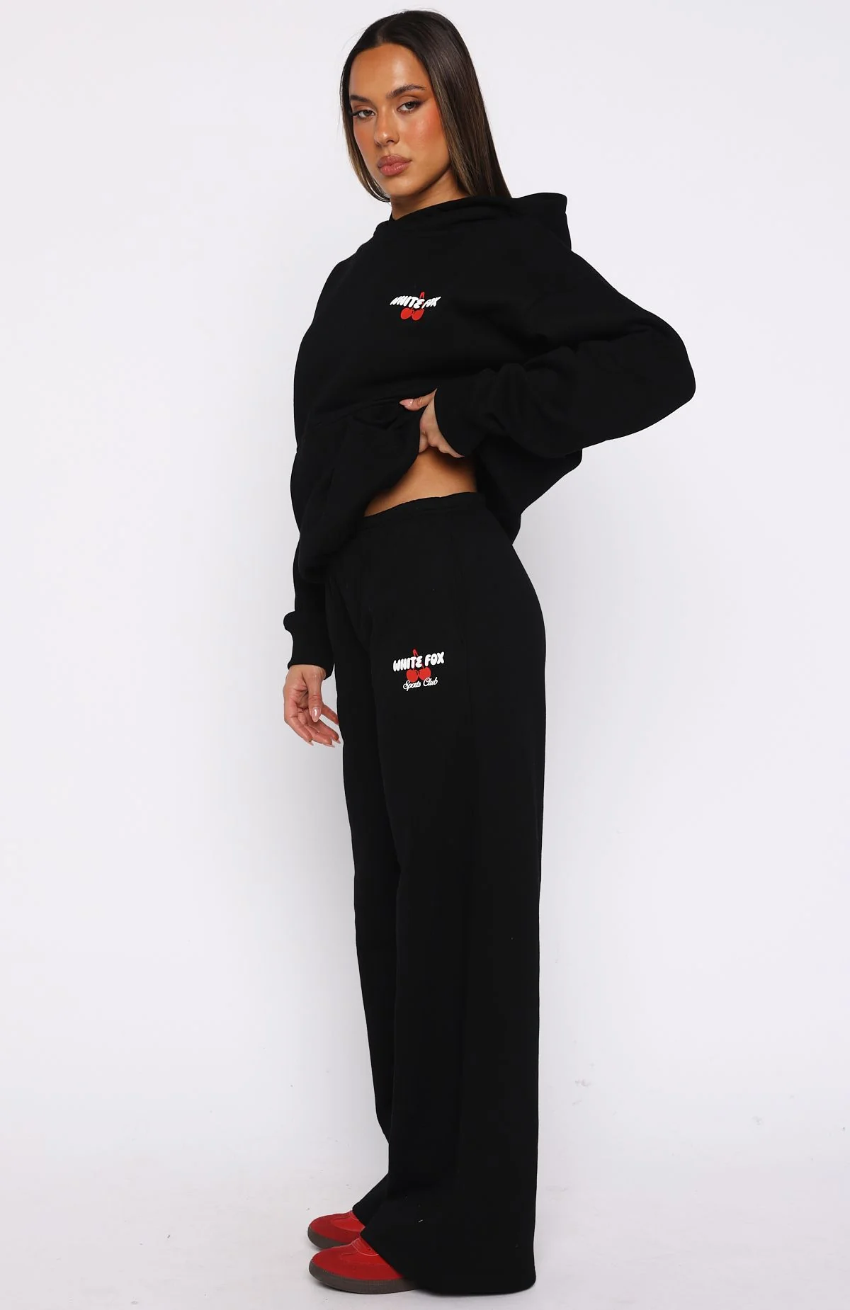 Club 14 Cassie Wide Leg Sweatpants Black - Image 3