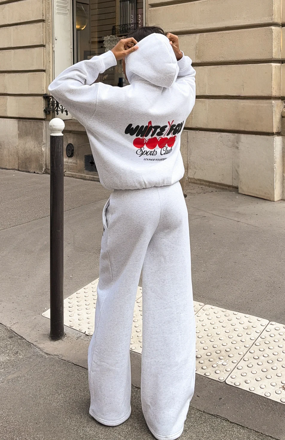 Club 14 Cassie Wide Leg Sweatpants Grey Marle - Image 7