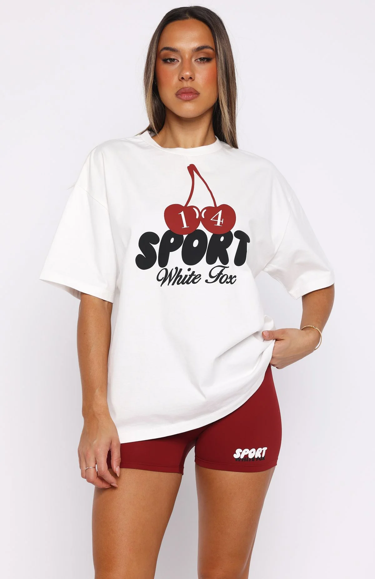 Club 14 Peyton Oversized Tee White - Image 3
