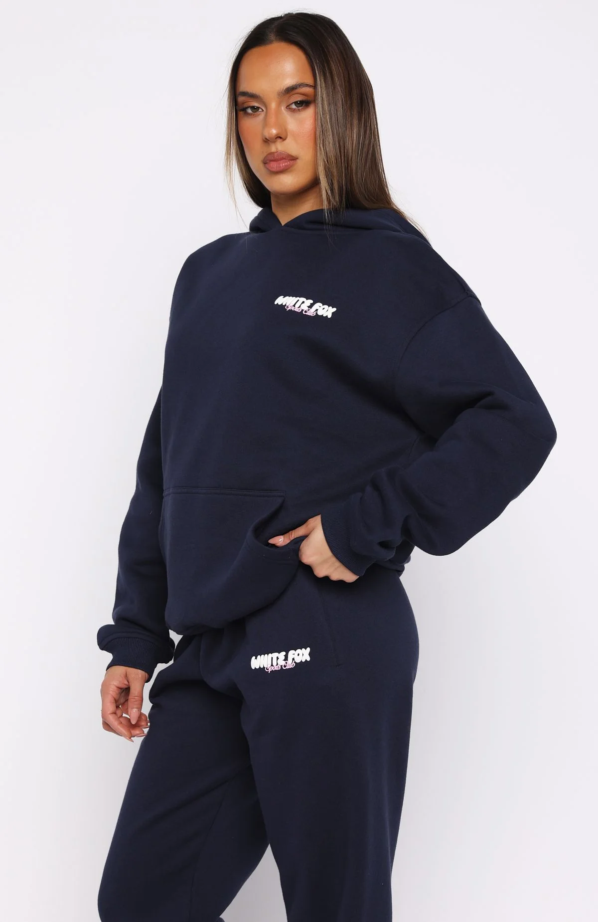 Club 14 Trinity Oversized Hoodie Navy - Image 4