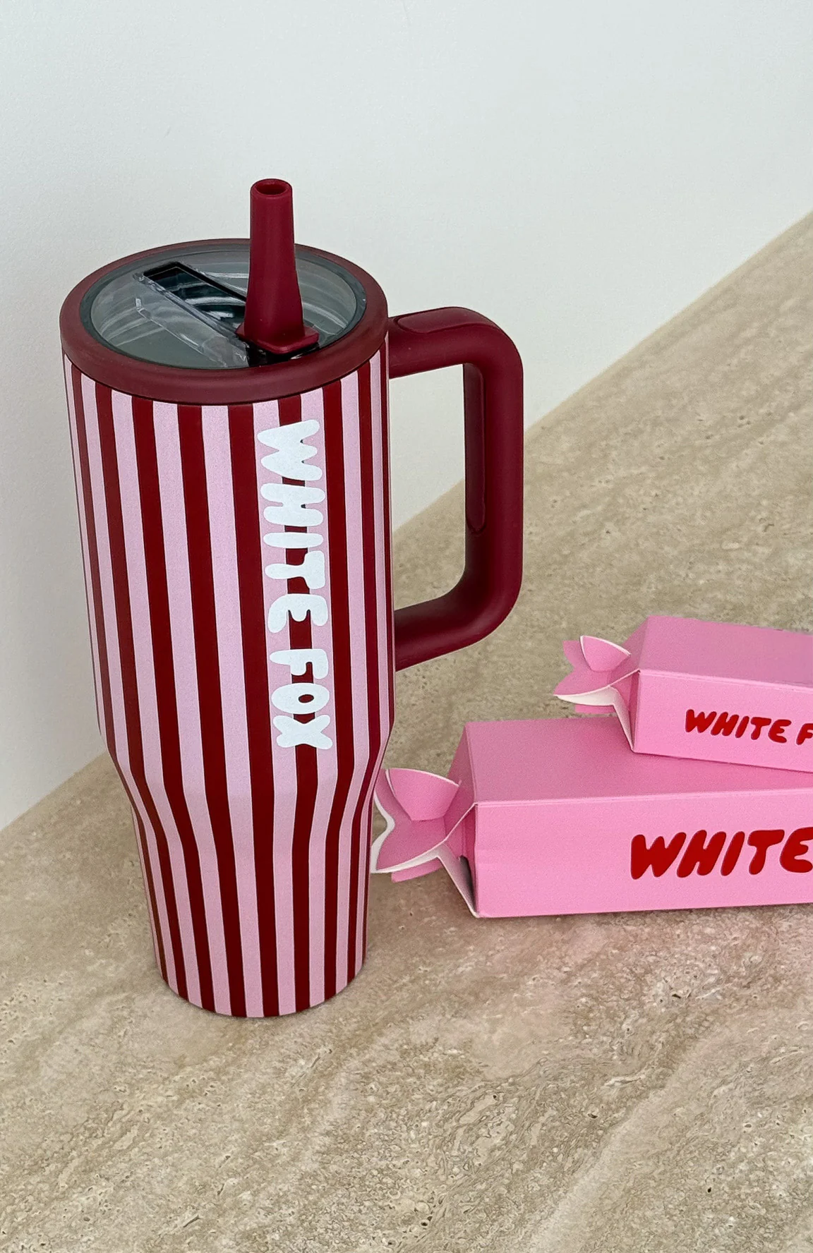 Colson Drink Bottle 1.2 Litre Burgundy Stripe - Image 2