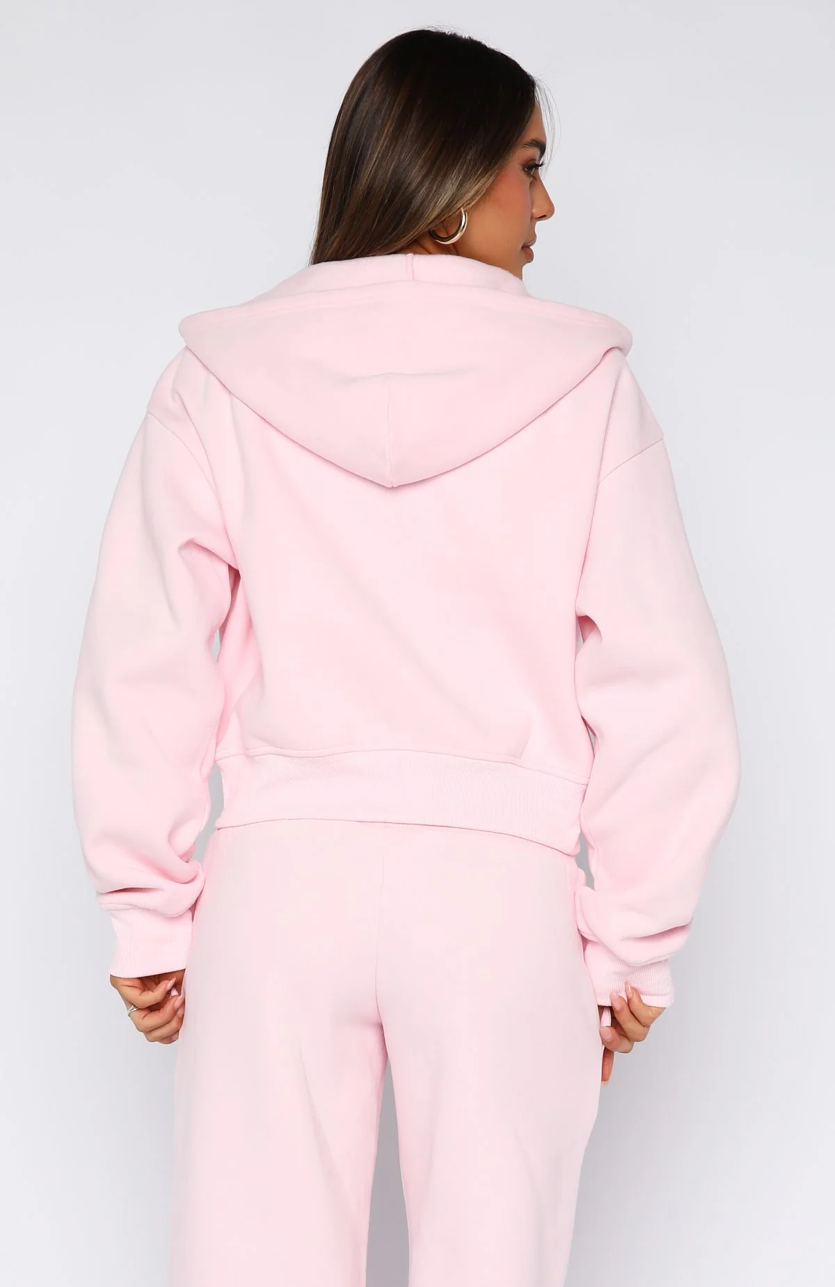 Come A Long Way Boxy Zip Front Hoodie Pink - Image 4