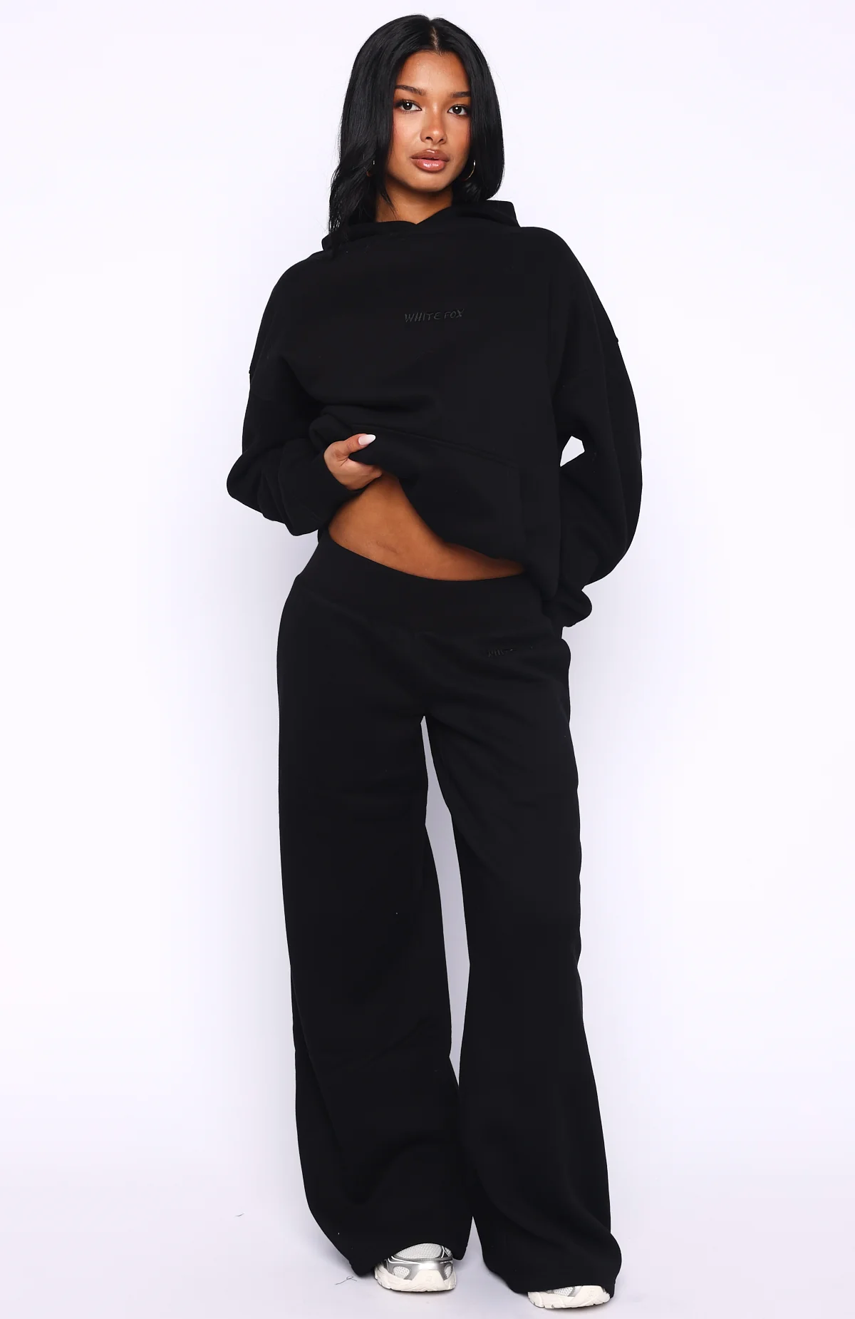 Come A Long Way Wide Leg Sweatpants Black - Image 3
