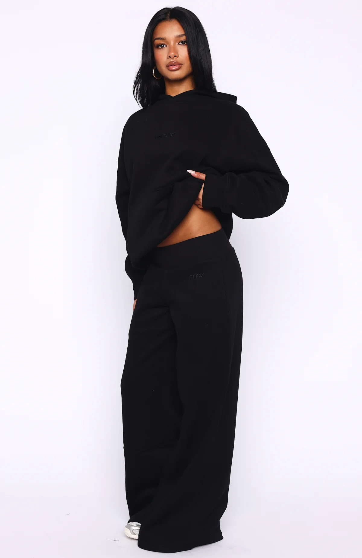 Come A Long Way Wide Leg Sweatpants Black - Image 4